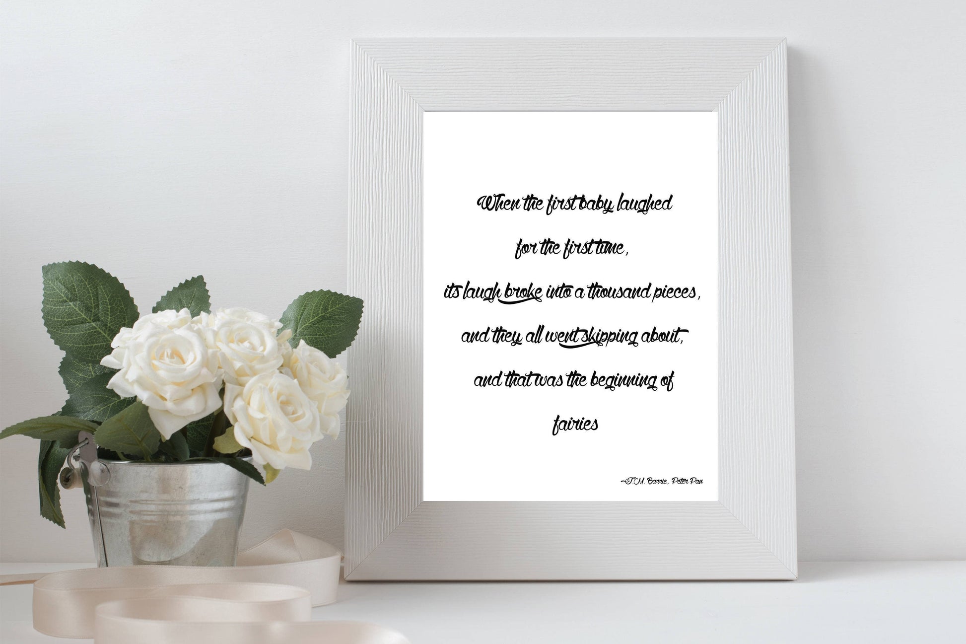 Peter Pan Quote Print J.M. Barrie Literary Wall Art Fairies Nursery Decor