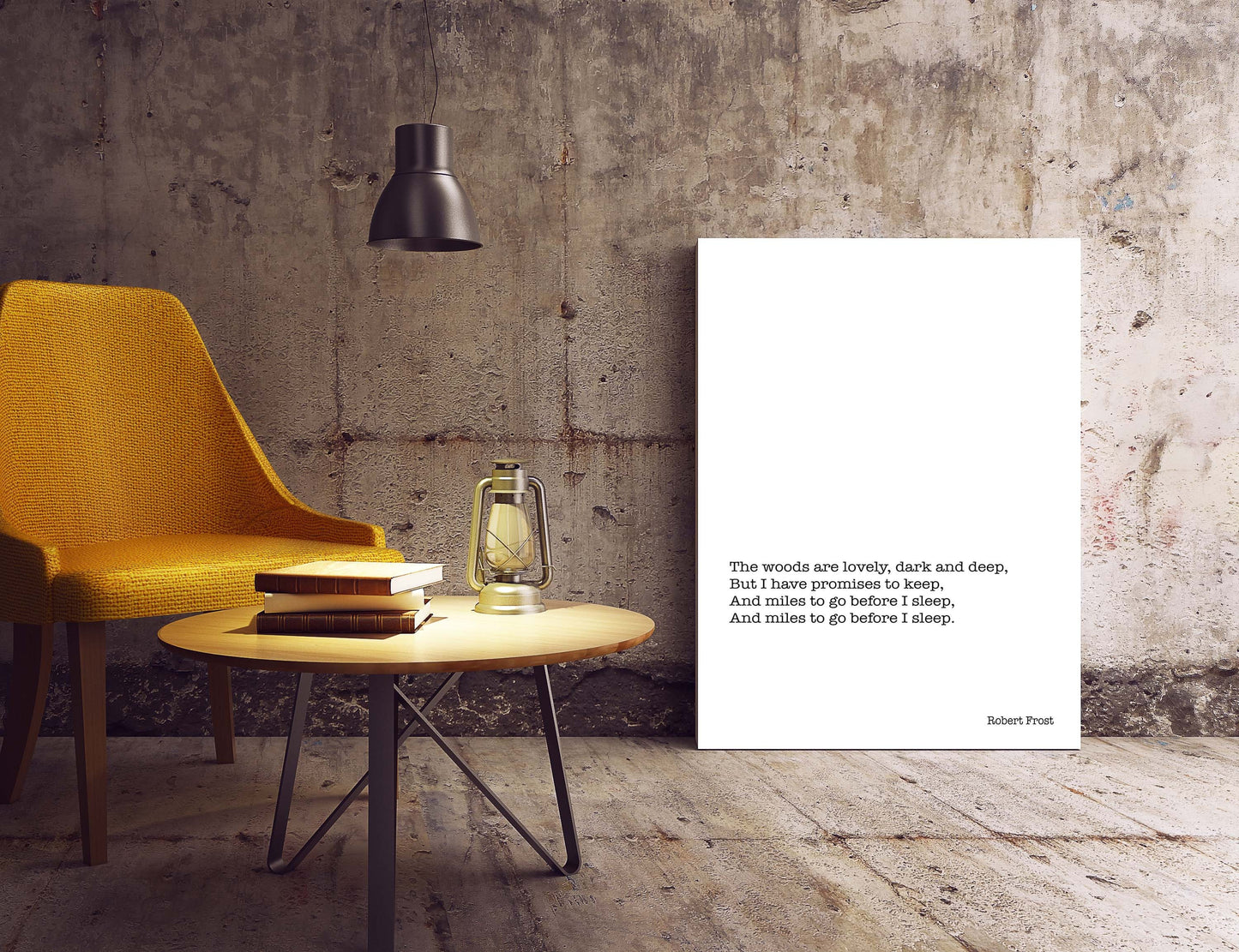 Robert Frost Poem Print, Snowy Evening Minimalist Scandinavian Style Poetry Poster in Black & White for Home Wall Decor