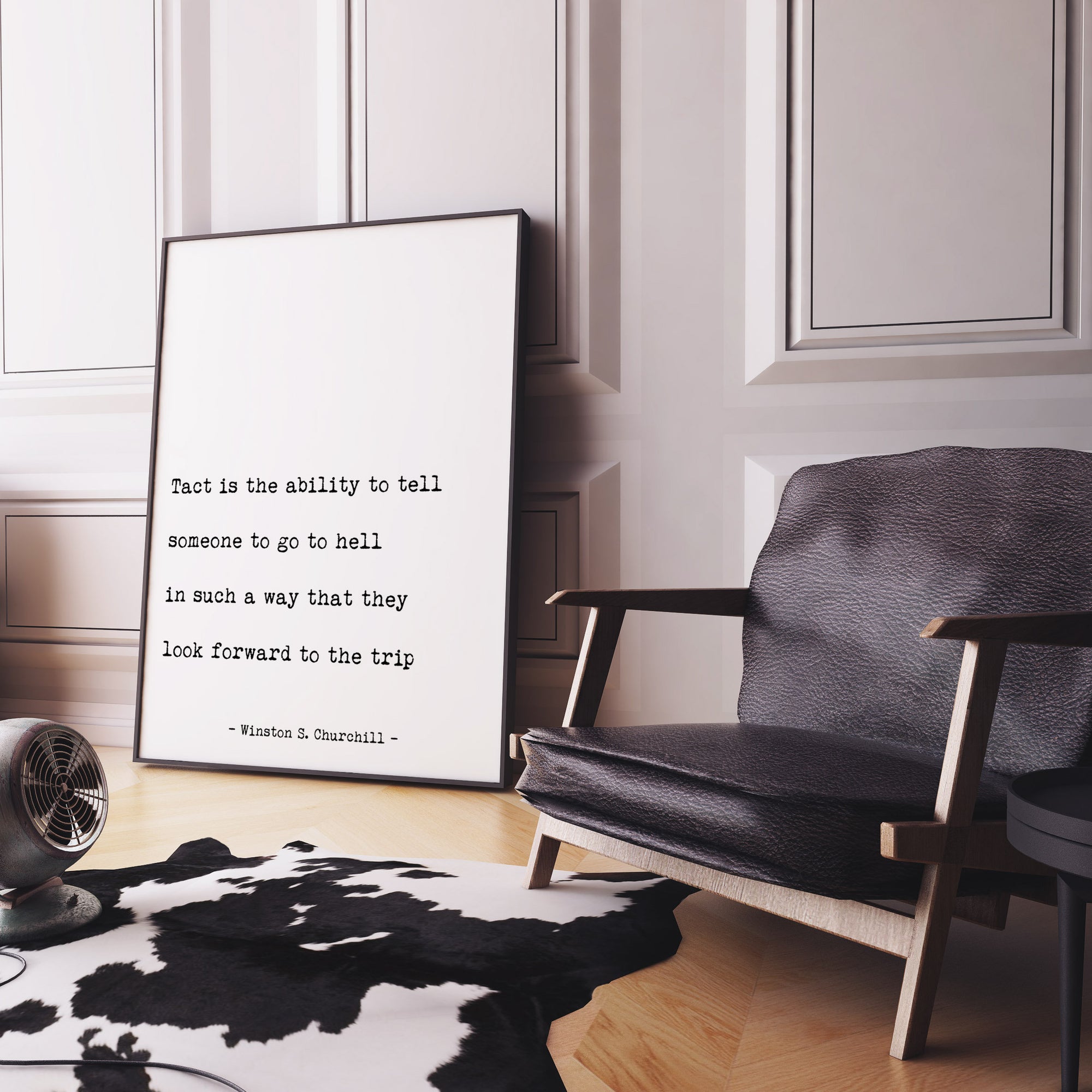 Winston Churchill Quote Print, Tact Is The Ability To Tell Someone To Go To Hell Life Quote Minimalist Art Inspirational Unframed wall art