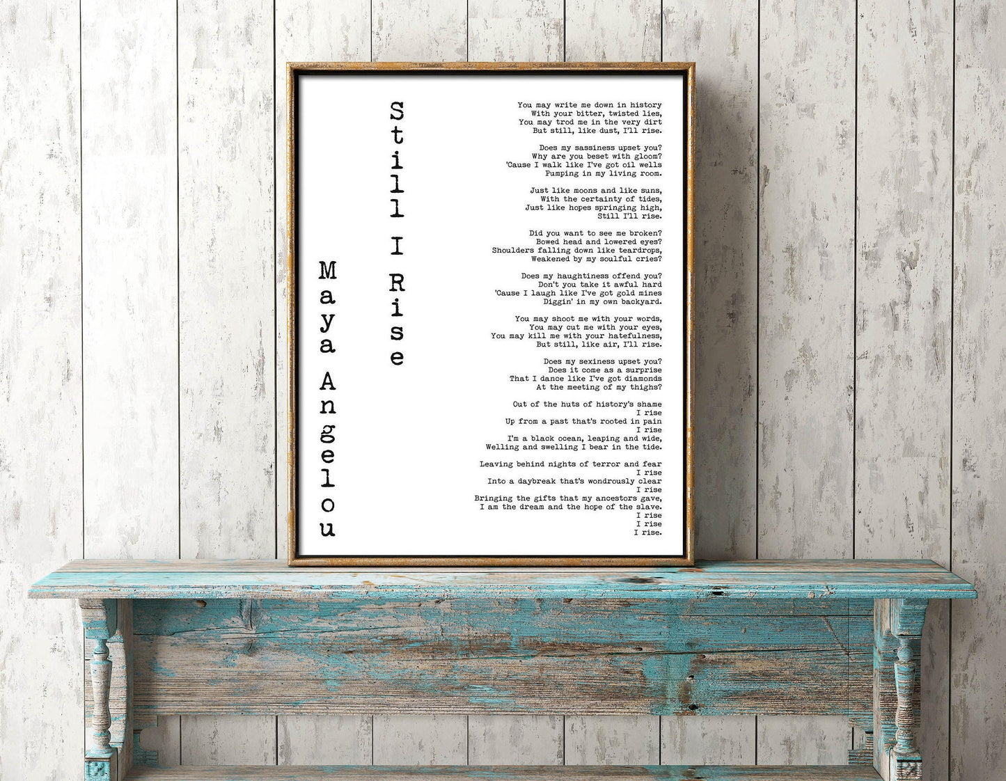 Still I Rise Poem Print – Maya Angelou Quote Poster