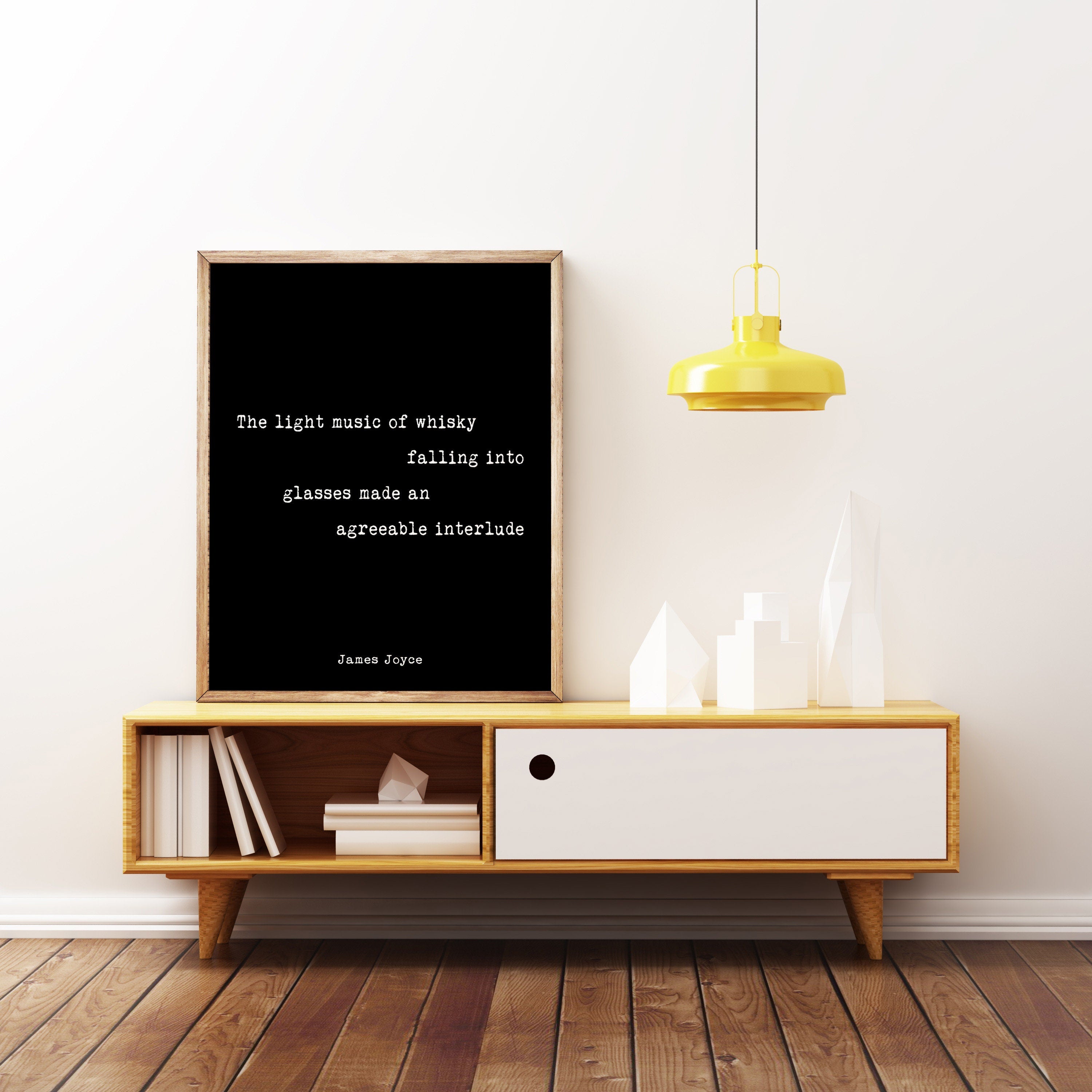James Joyce Classic Quote Art Print, The Light Music Of Whisky Falling Into Glasses,