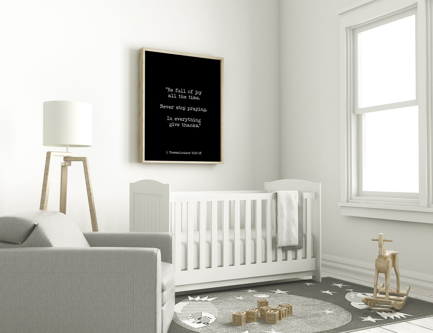 Joy Bible Quote "Be full of joy" Faith Based Decor - Scripture Wall Art Thessalonians