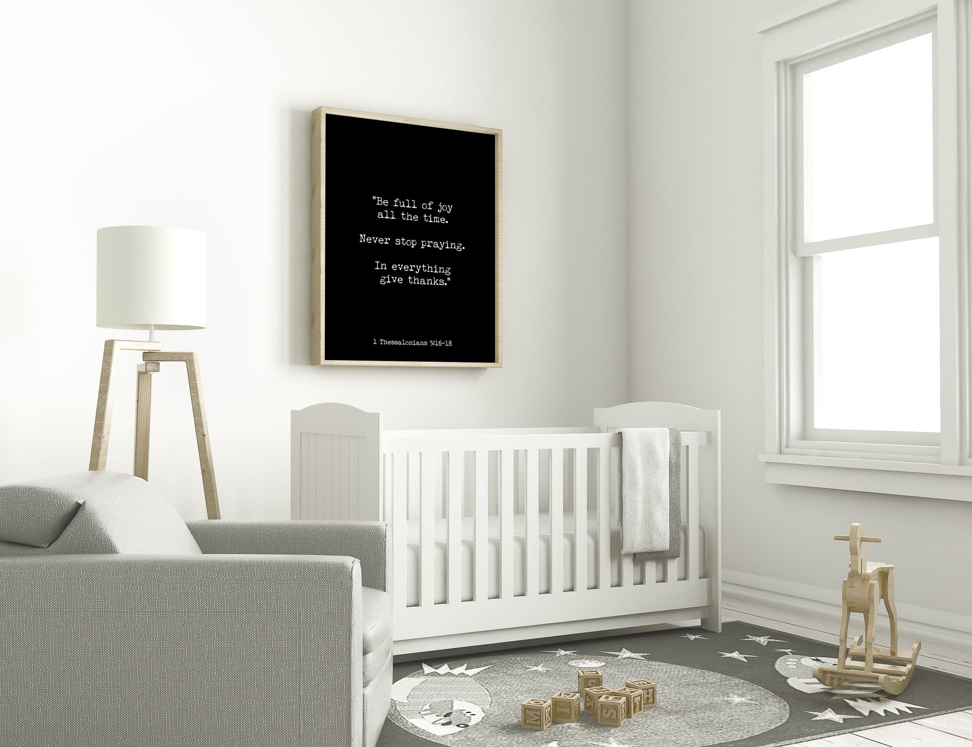 Joy Bible Quote "Be full of joy" Faith Based Decor - Scripture Wall Art Thessalonians