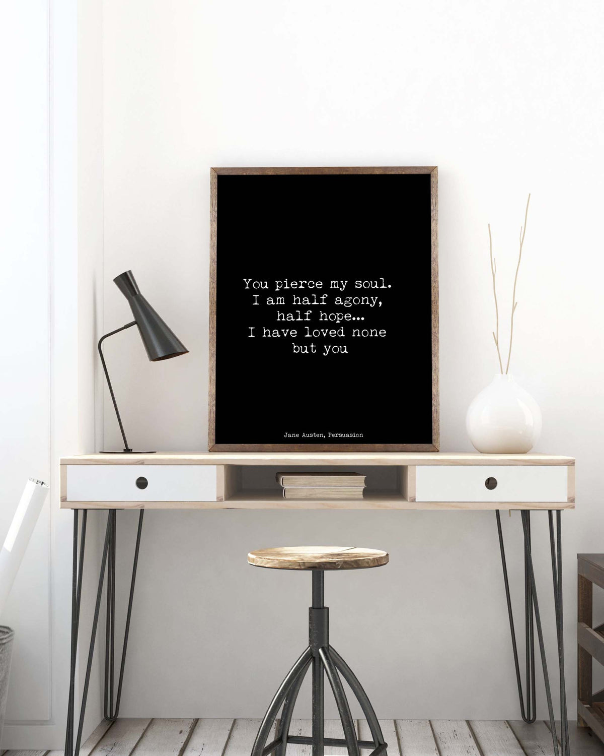 Jane Austen Quote Print | “You Pierce My Soul” Persuasion Wall Art | Romantic Literary Gift | Wedding & Anniversary Poem Poster