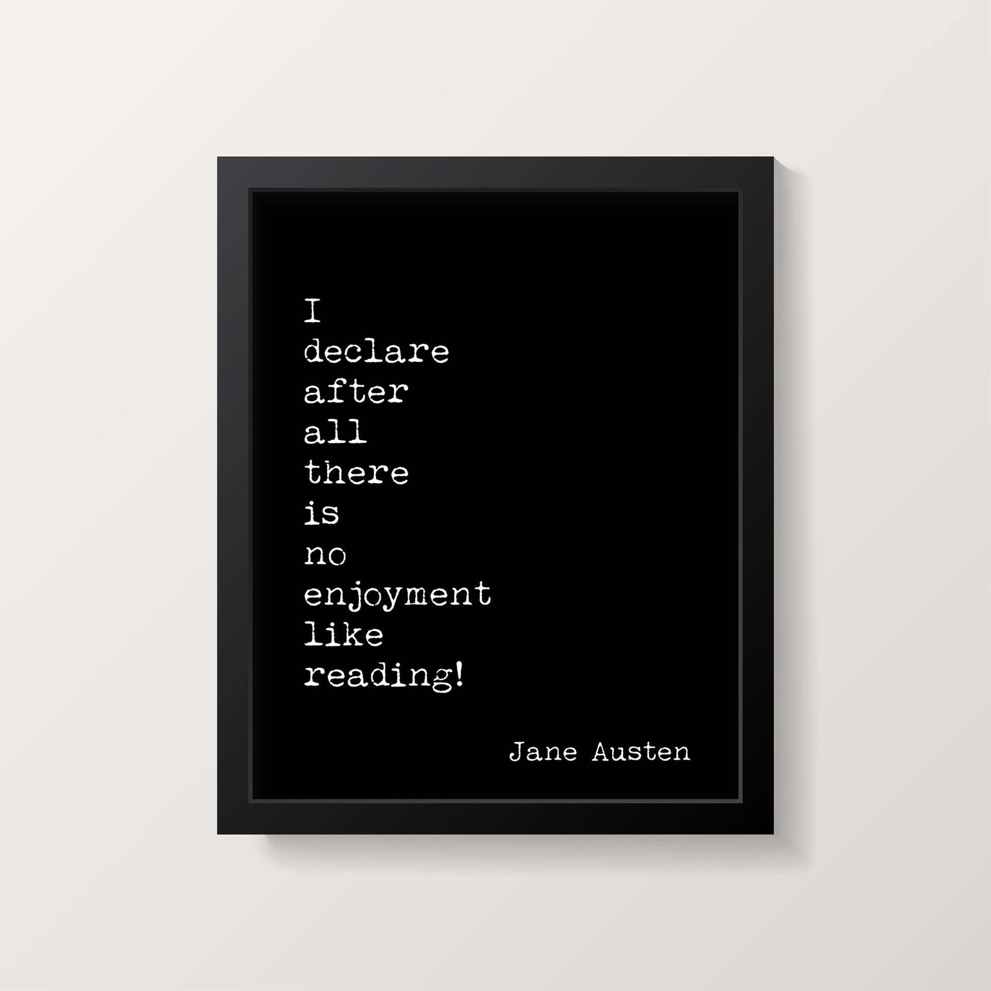 Jane Austen Reading Quote Print There Is No Enjoyment Like Reading
