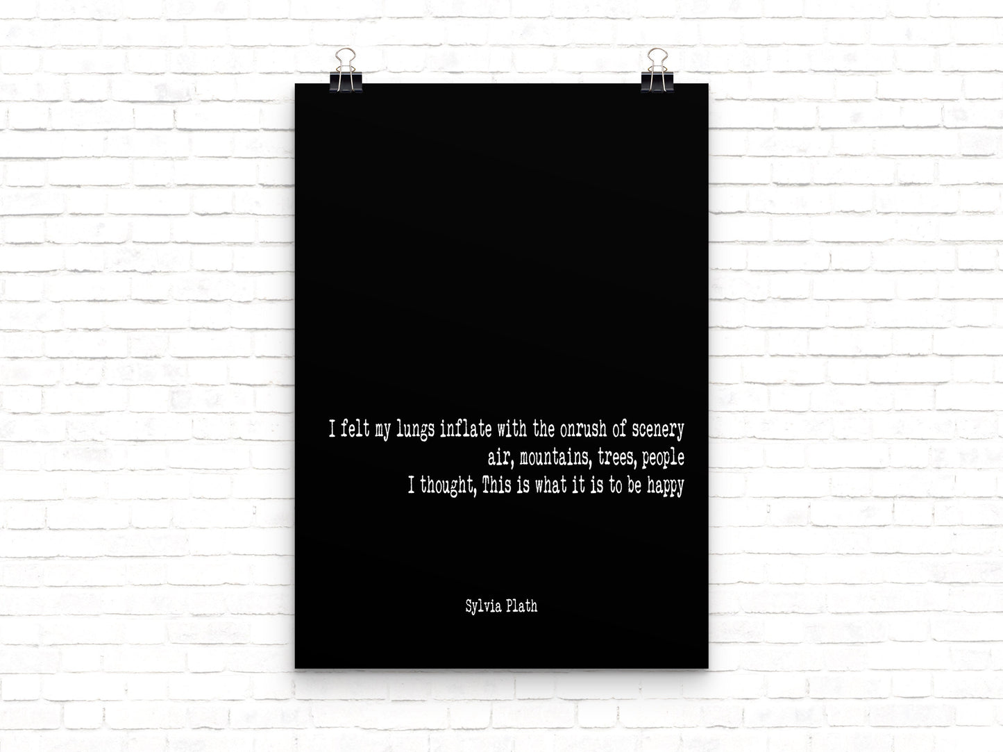 The Bell Jar Sylvia Plath Quote Print, I Felt My Lungs Inflate With The On Rush Of Scenery
