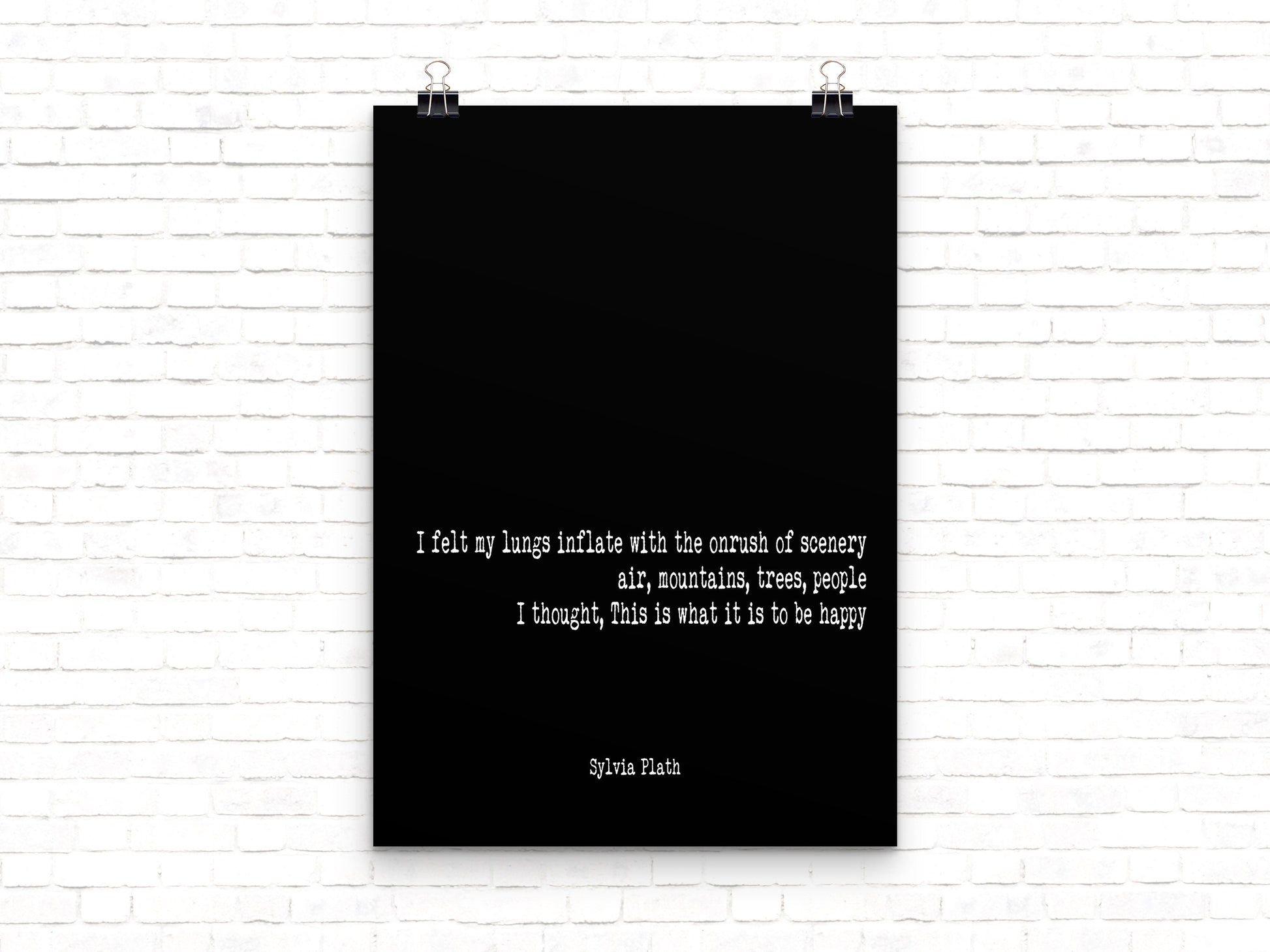 The Bell Jar Sylvia Plath Quote Print, I Felt My Lungs Inflate With The On Rush Of Scenery