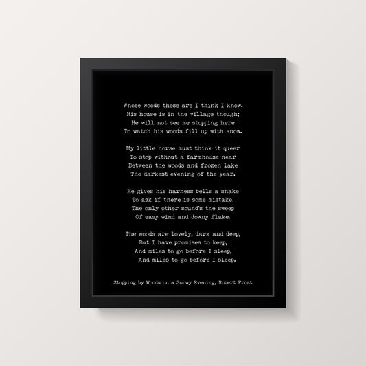 Robert Frost's Poem - Stopping by Woods on a Snowy Evening