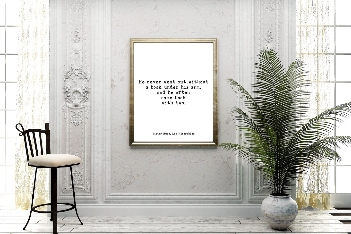 Victor Hugo Book Lover Quote – Les Misérables Literary Wall Art – Typewriter Style Print