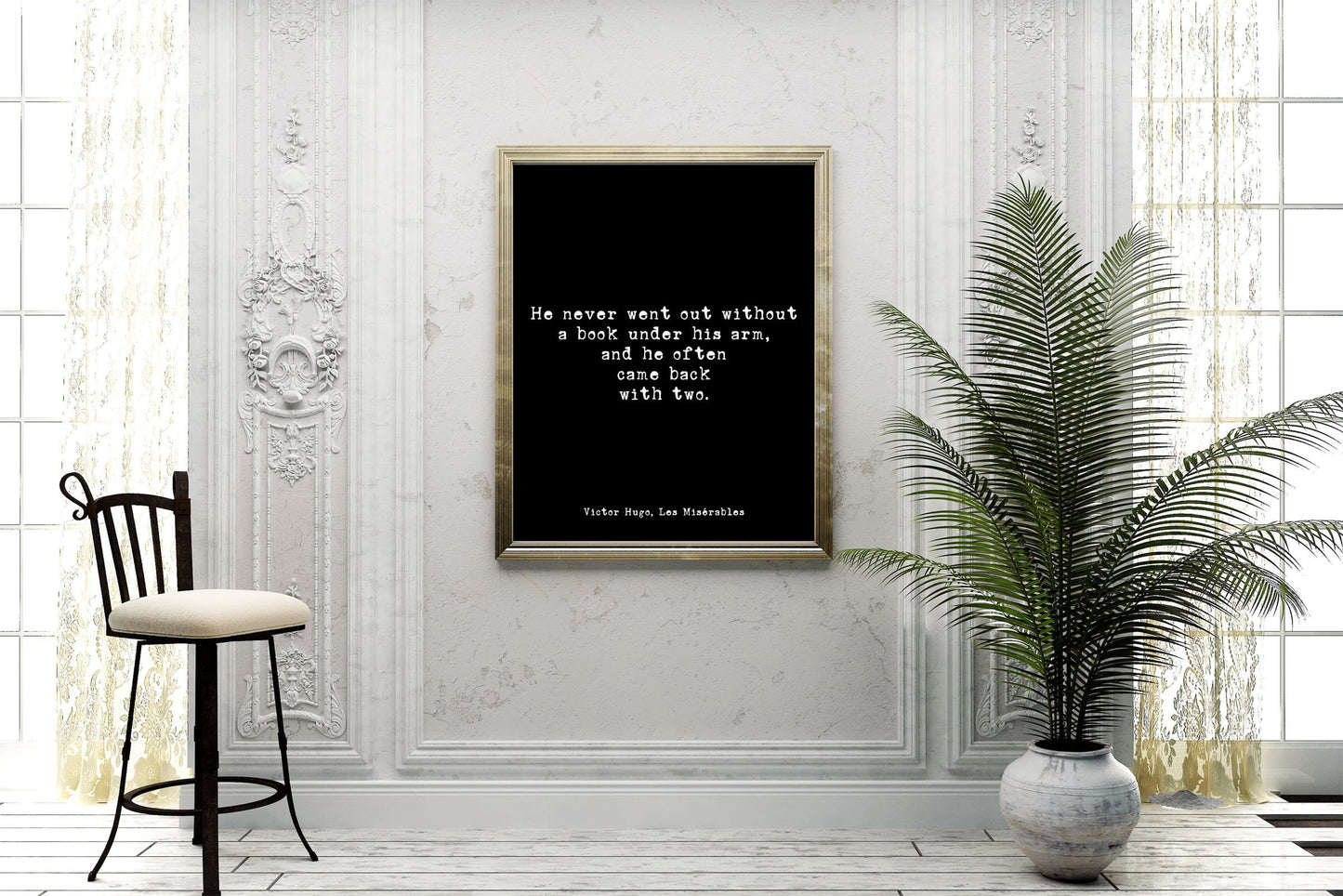 Victor Hugo Book Lover Quote – Les Misérables Literary Wall Art – Typewriter Style Print