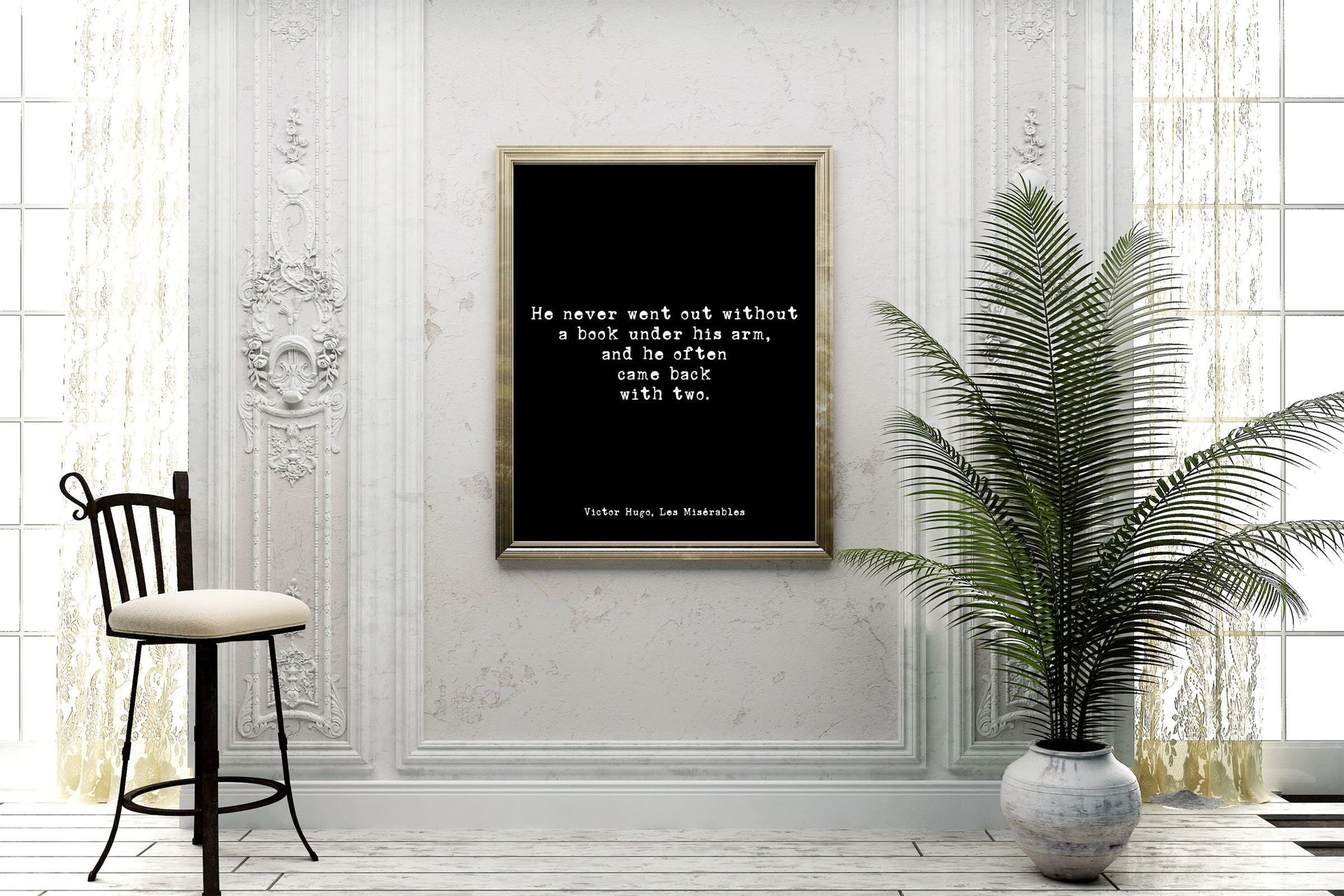 Victor Hugo Book Lover Quote – Les Misérables Literary Wall Art – Typewriter Style Print