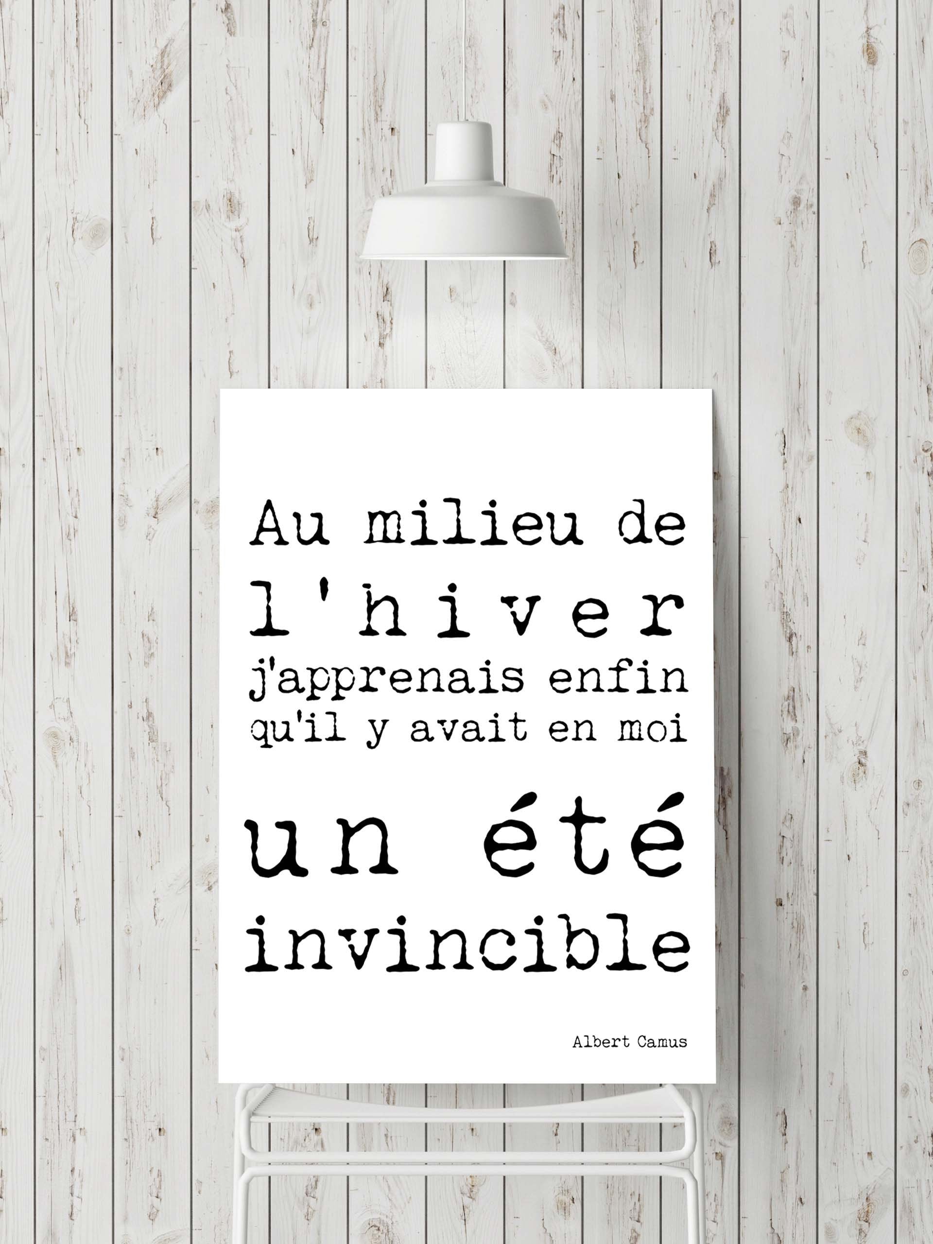 Albert Camus Quote Print in French Bedroom Decor, Office Decor