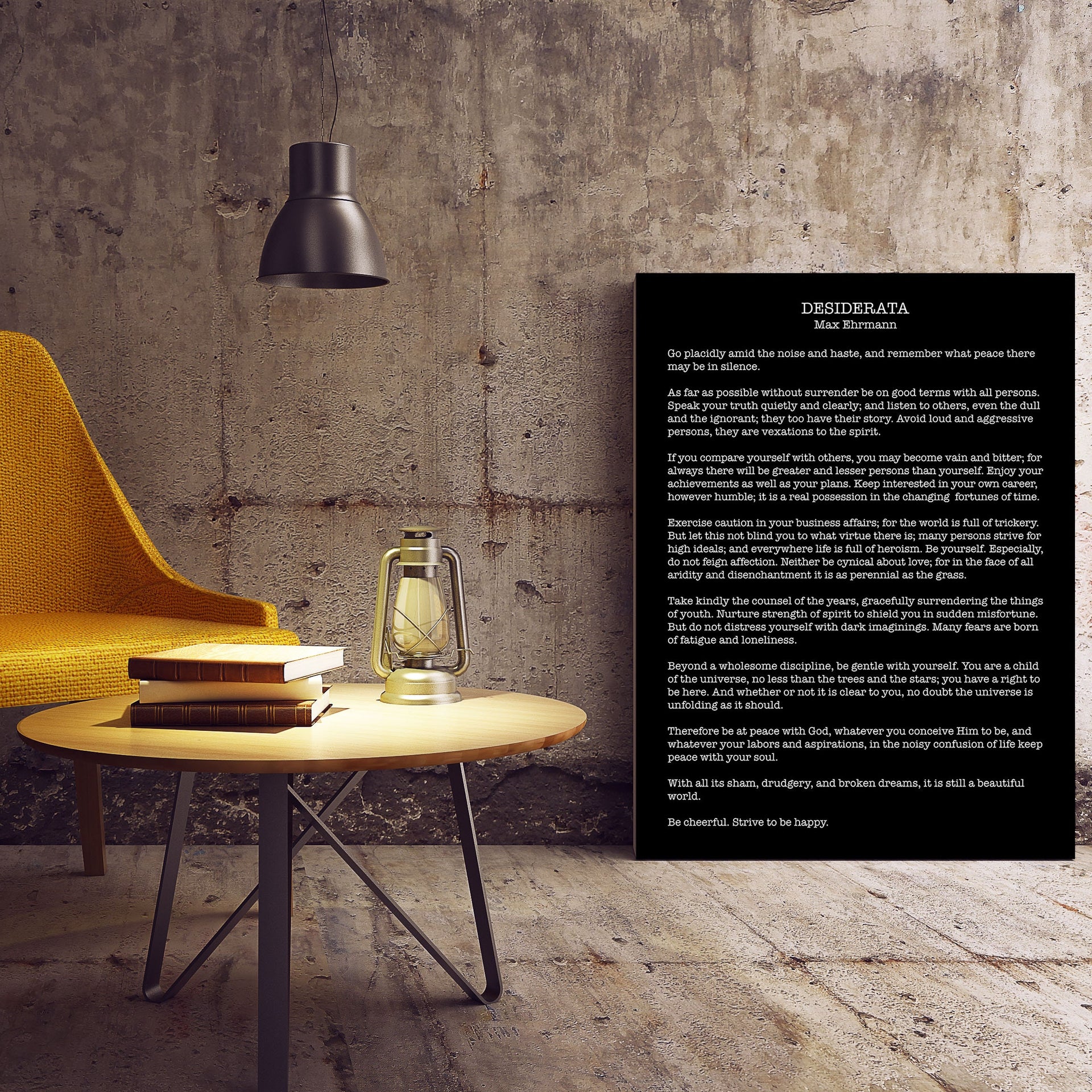 Poem Art Desiderata Print modern minimalist poster, Max Ehrmann Literary Poster
