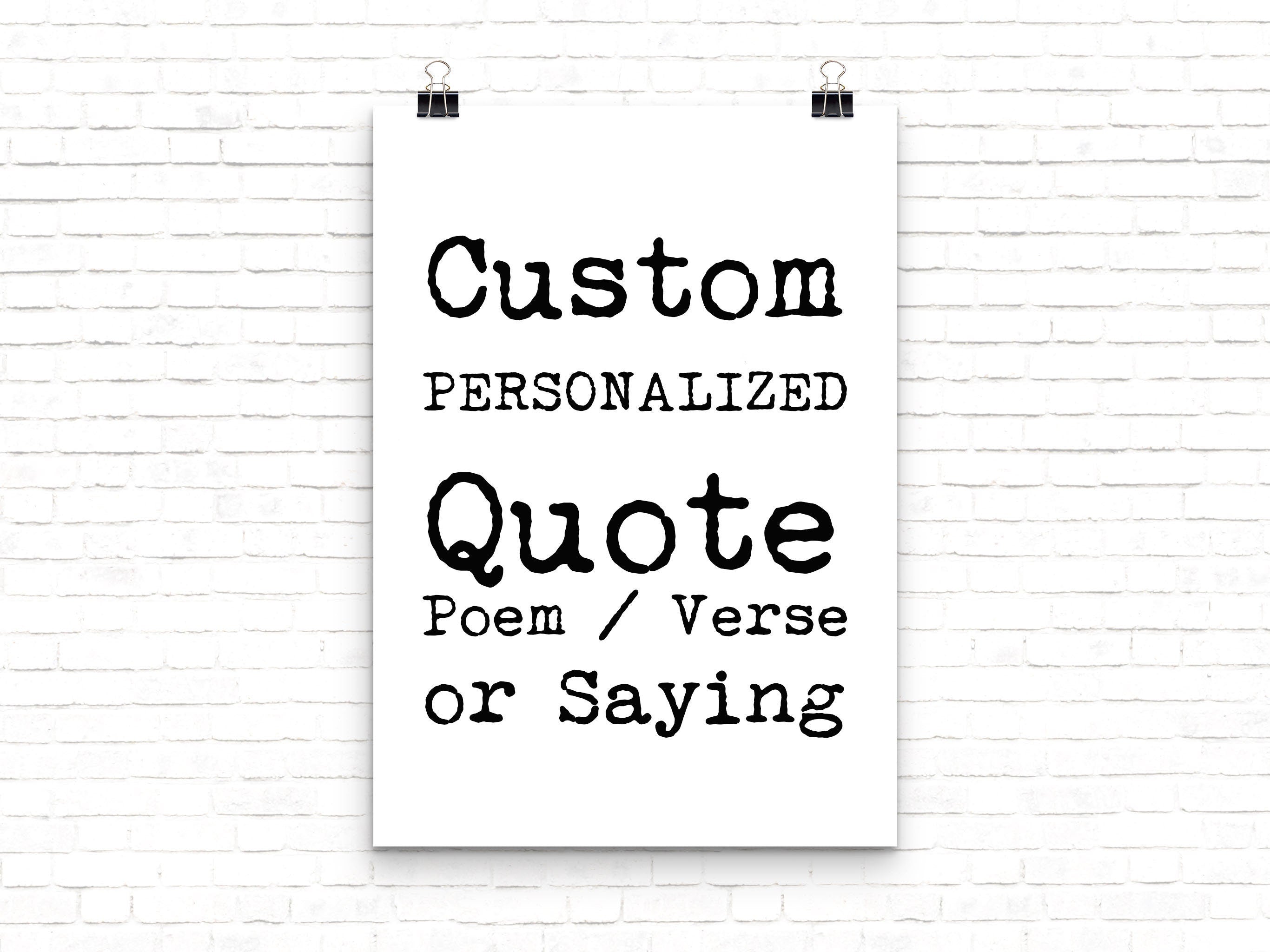 Custom Quote Print – Personalised Poem, Verse or Saying