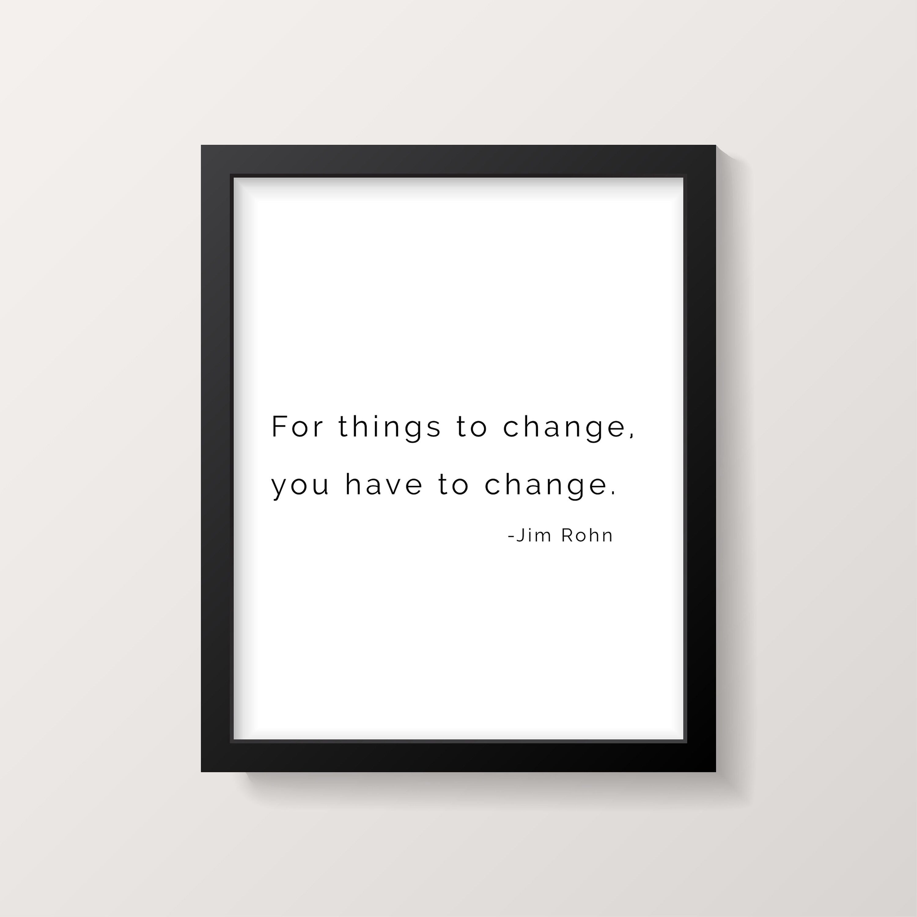 Jim Rohn Success Quote Print, Black & White Motivation Print
