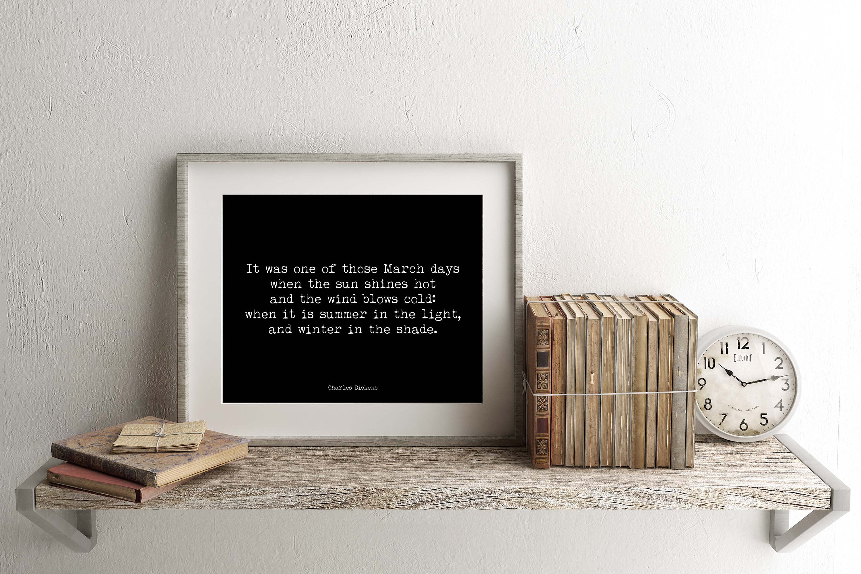 Charles Dickens Quote Print Wall Art from Great Expectations, Black & White unframed Art Print