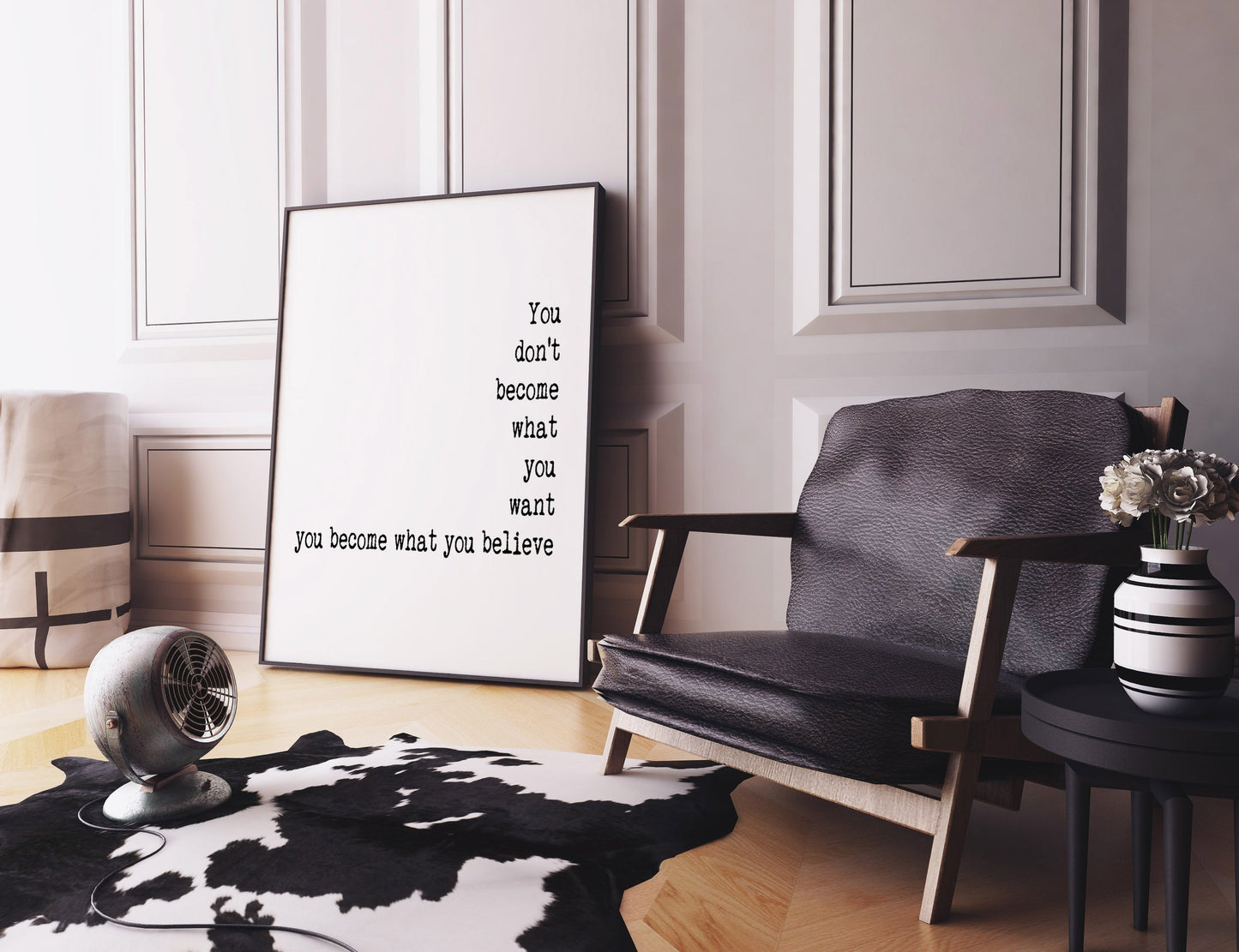 You Become What You Believe Print – Inspirational Quote Wall Art, Motivational Literary Poster