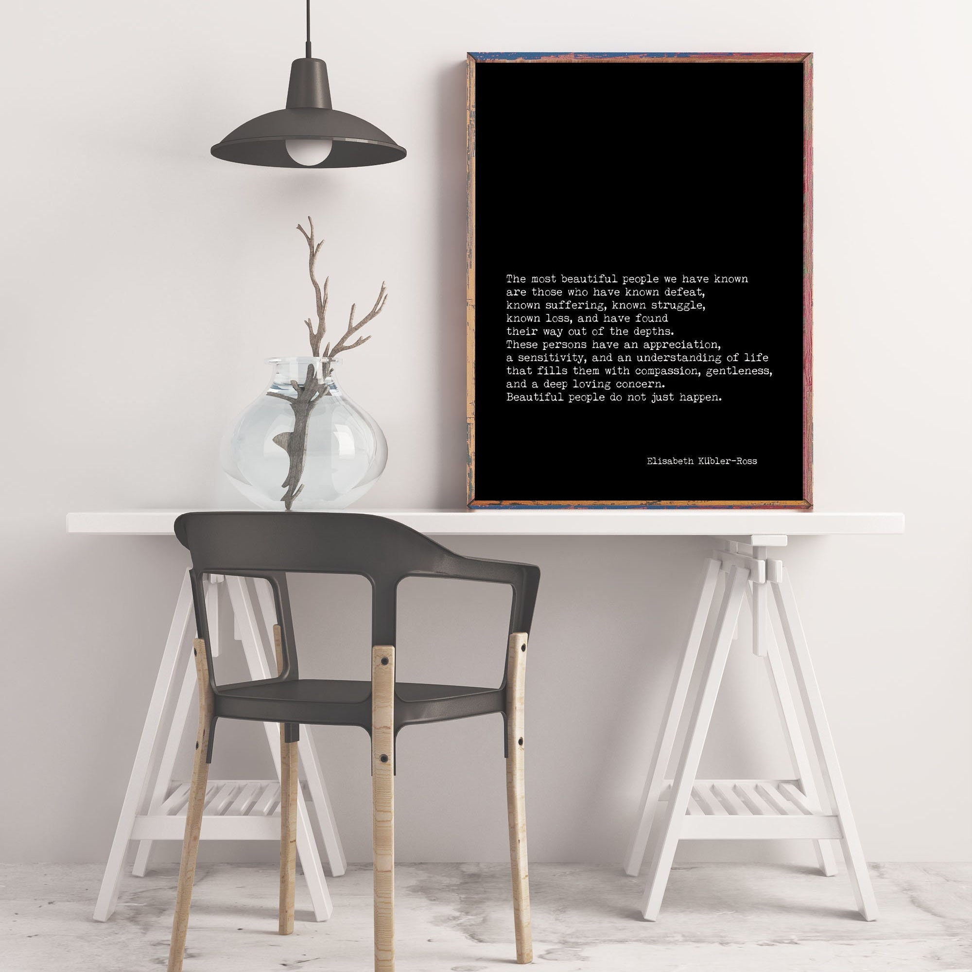 Elisabeth Kübler-Ross Quote Print Vintage Literary Wall Art