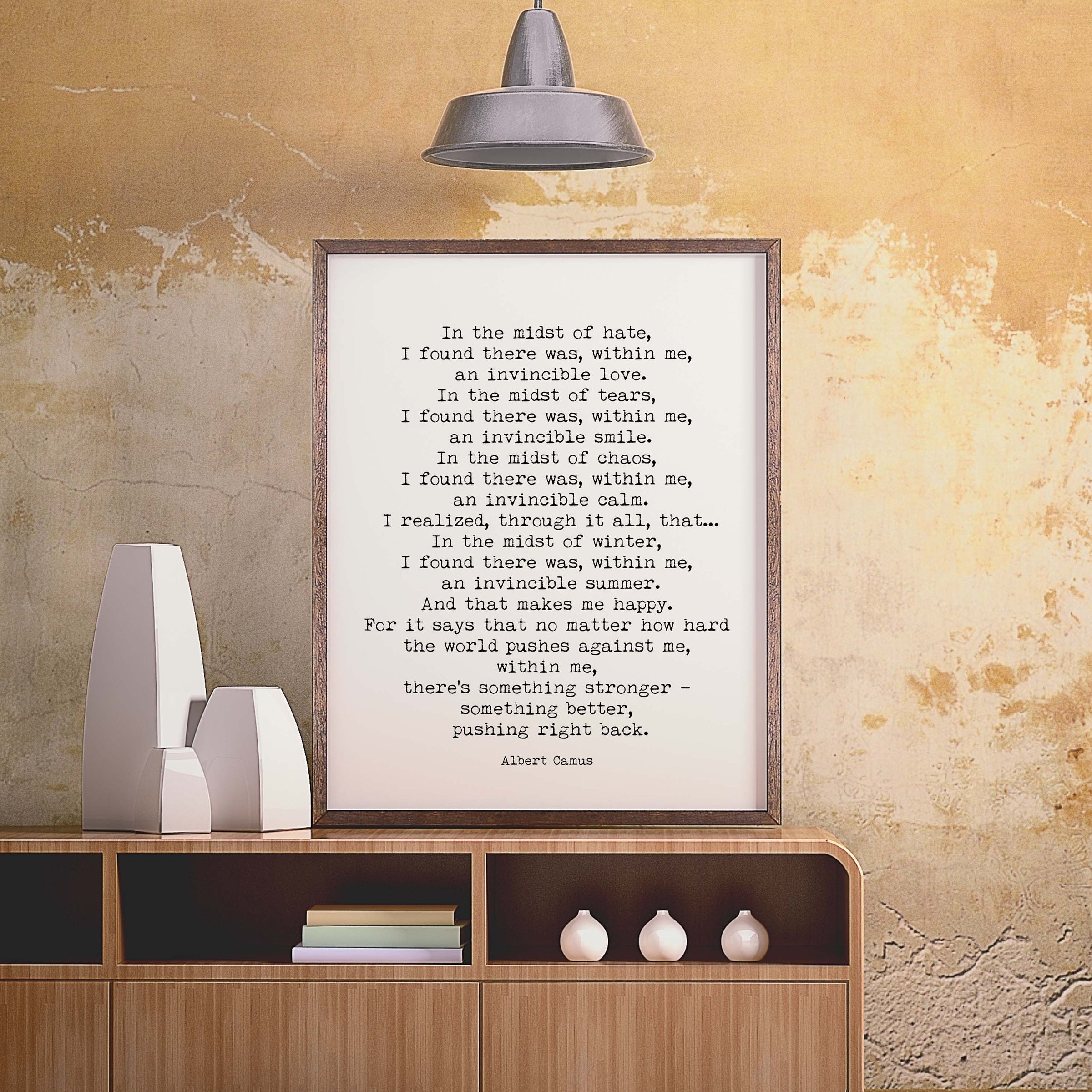Albert Camus Invincible Summer Black & White Art, Inspirational Artwork