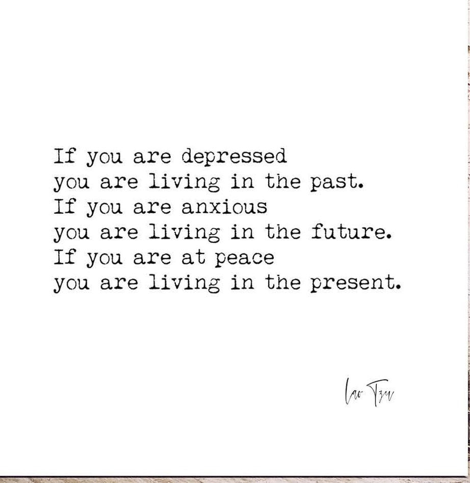Lao Tzu Peace Wall Art Prints in Black and White - If You Are At Peace You Are Living In The Present - Unframed or Framed Art