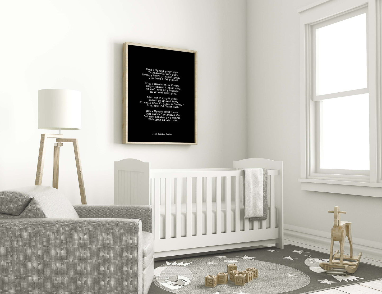 John Ceiriog Hughes Welsh Poem Print: Black Poetry Wall Art