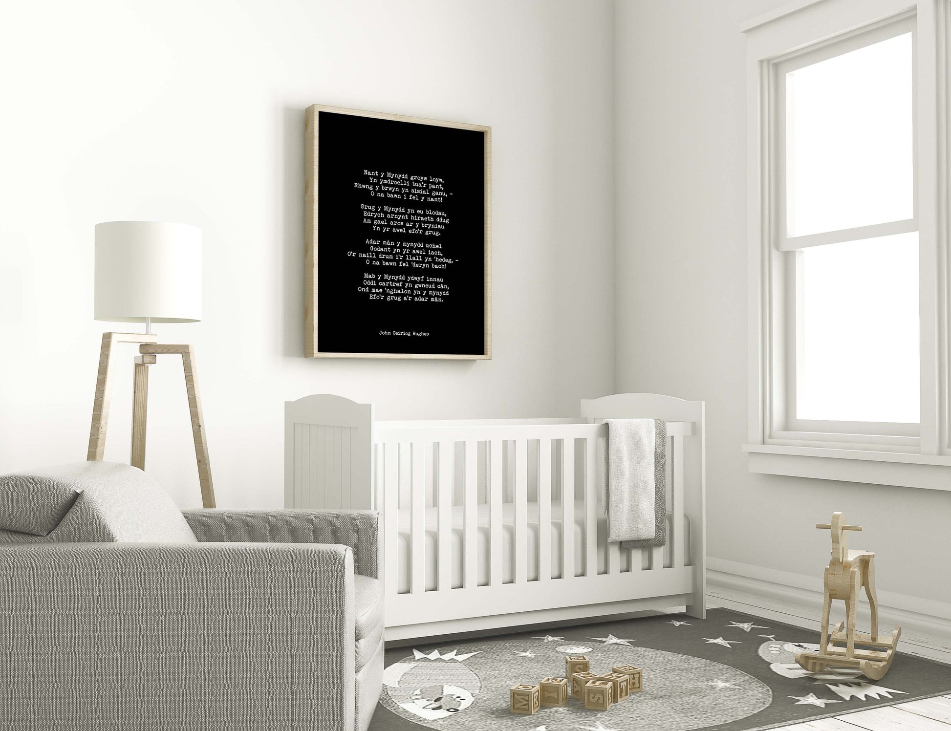 John Ceiriog Hughes Welsh Poem Print: Black Poetry Wall Art