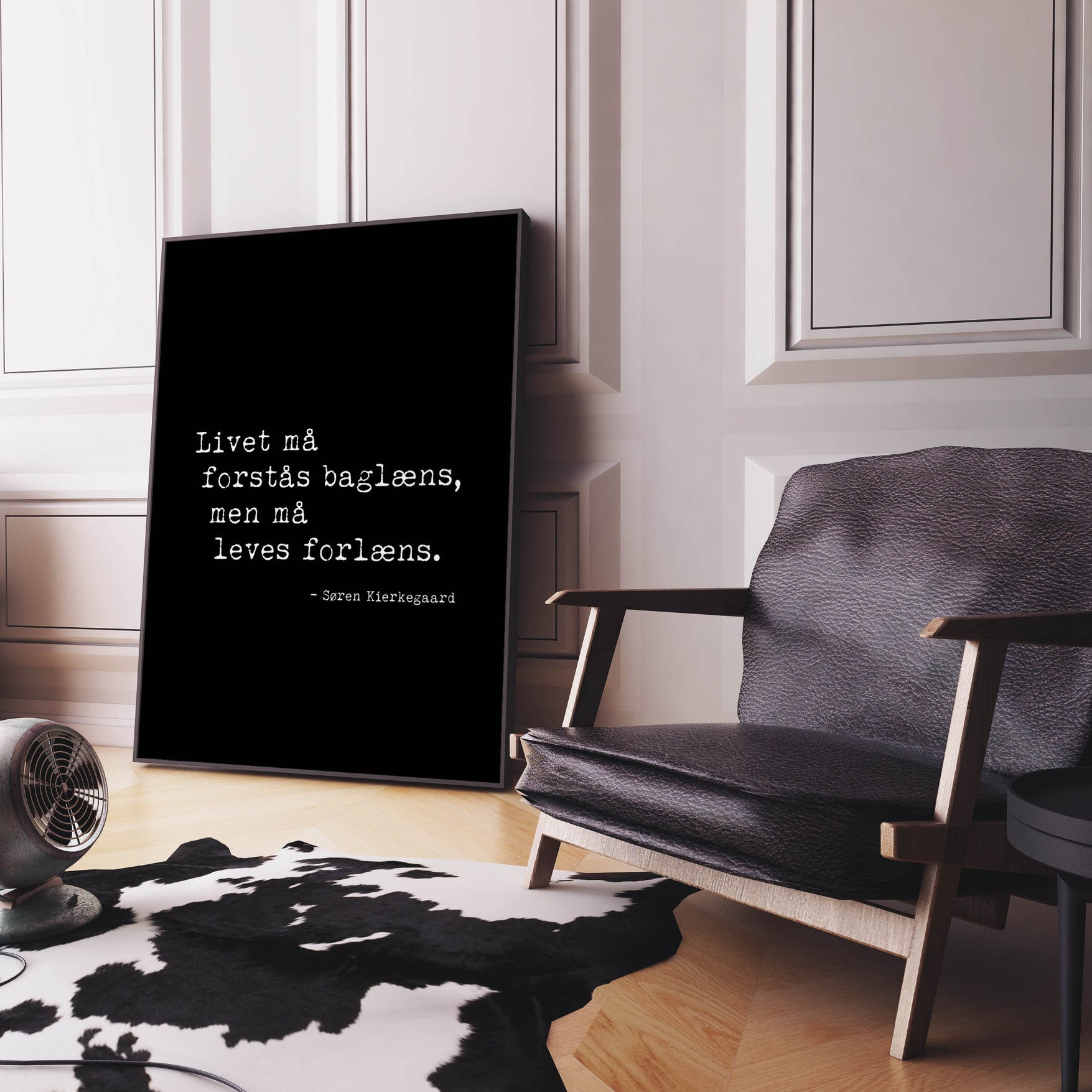 Danish Soren Kierkegaard Quote Print, Life Can Only Be Understood Backwards, Psychology Art Print, Livet må forstås baglæns