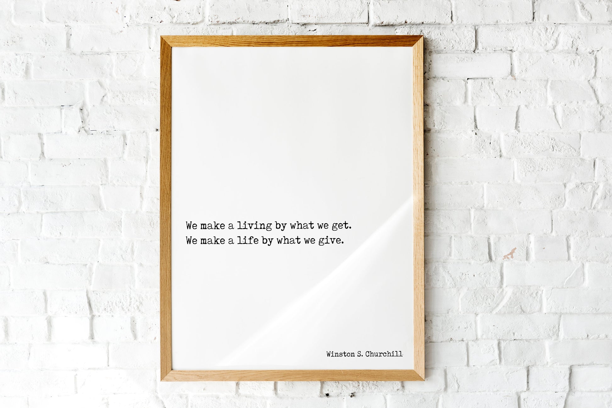 Winston Churchill Life Quote Modern Minimalist Art Inspirational Print, Black & White Office Decor
