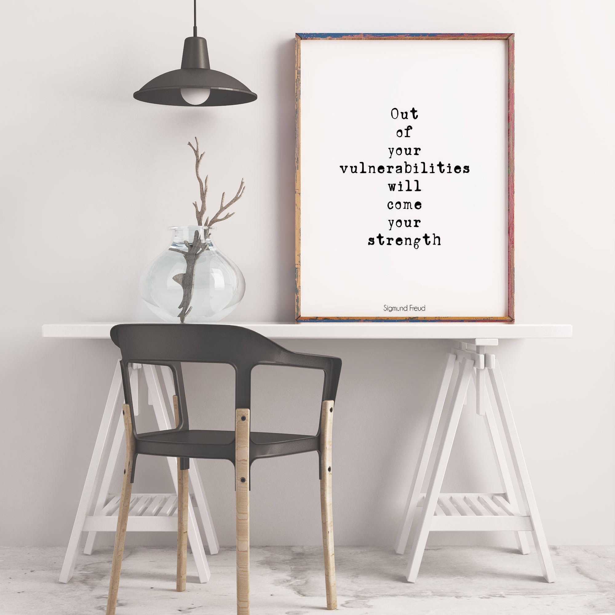 Motivation Print with Sigmund Freud Quote, Inspirational Poster