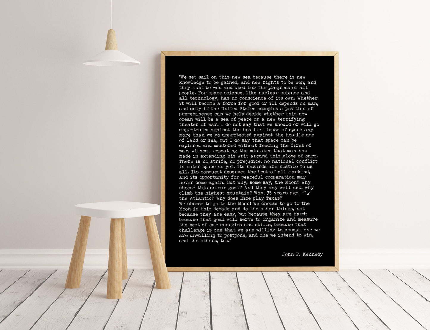 John F. Kennedy Quote Print, We Choose To Go To The Moon Inspirational Art