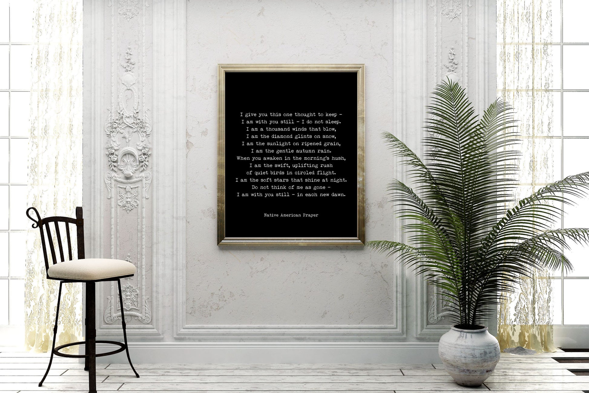 Native American Prayer Quote Print in Vintage page background, I Give You This One Thought Inspirational Gift Wall Art Print