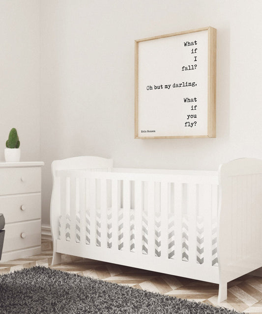 What If You Fly Print Nursery Decor, Black & White Kids Print