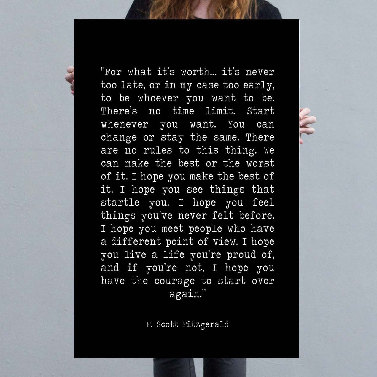 For What It's Worth Quote Canvas Art Print