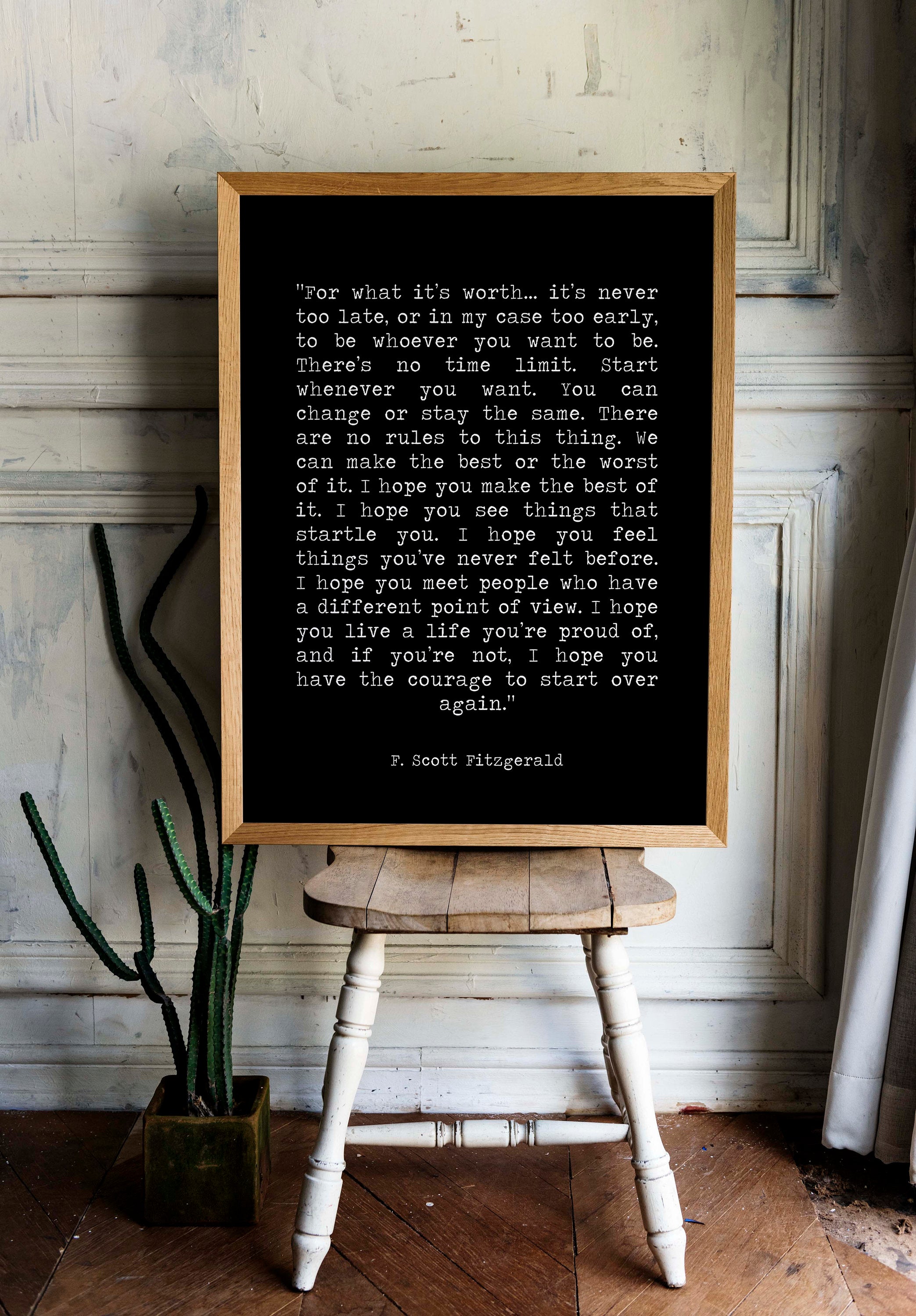PRINTABLE F Scott Fitzgerald For What It's Worth Quote Inspirational Print Gift, Vintage page Typography Quote Print INSTANT DOWNLOAD
