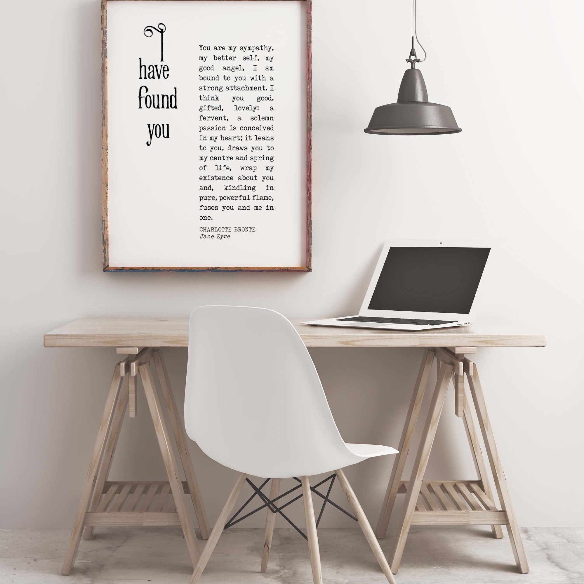 I have Found You Jane Eyre Print, Charlotte Bronte Literary Art Poster
