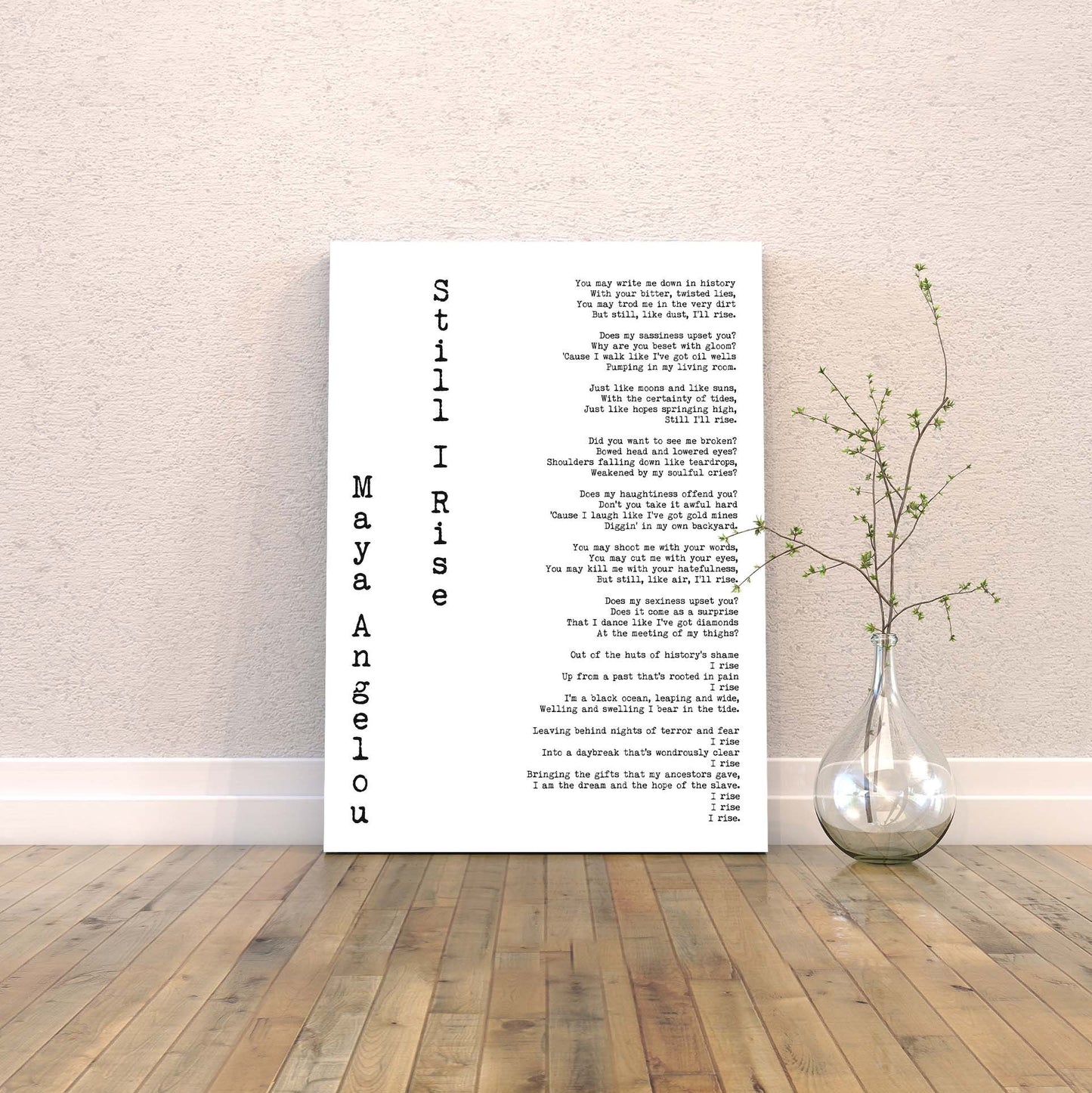 Literary Art Poster Book Quote Decor, Ready to Hang Canvas 8x10 to 24x30