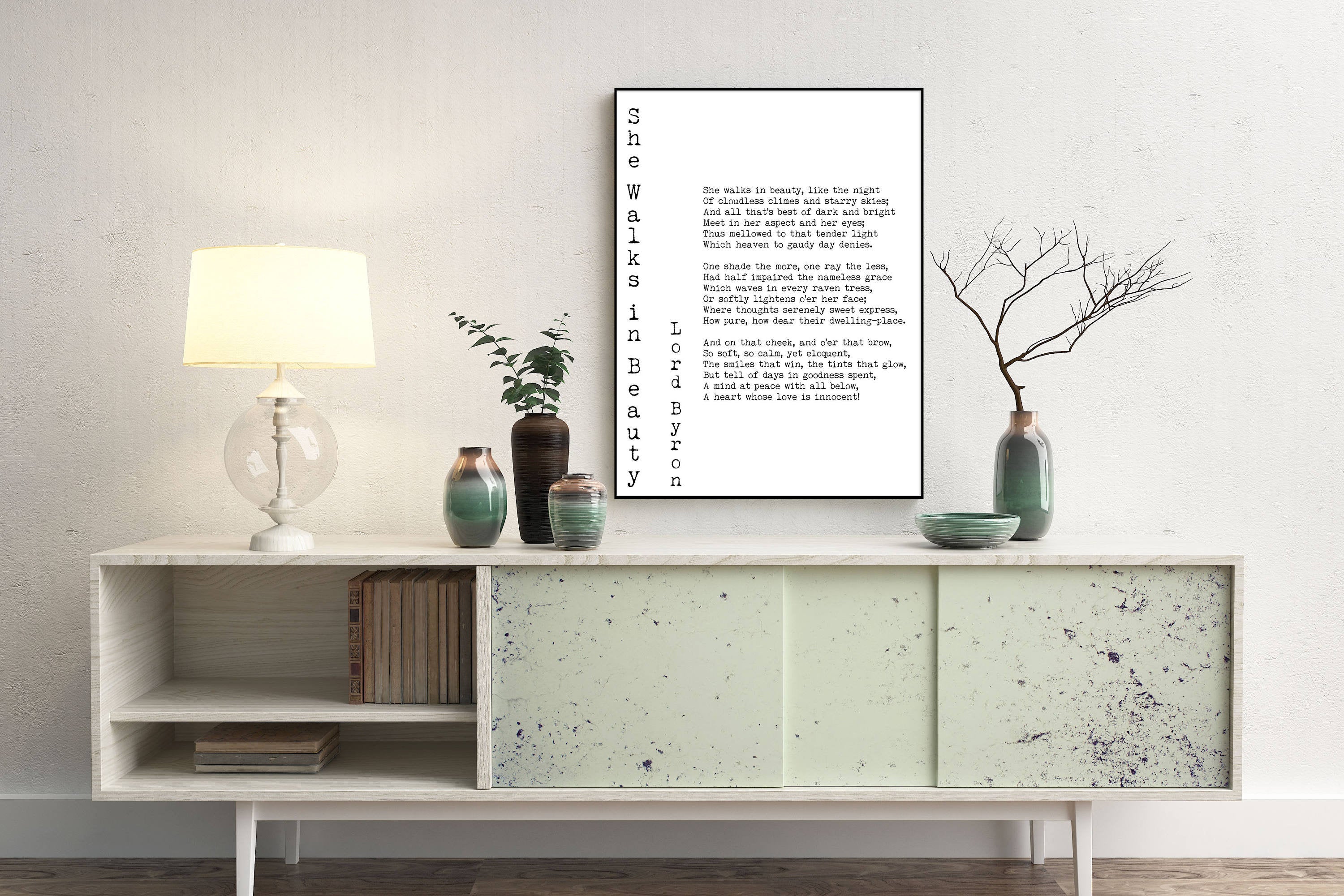 Love Poem Print, Lord Byron Quote Poem Poster