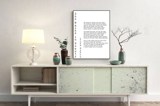Love Poem Print, Lord Byron Quote Poem Poster