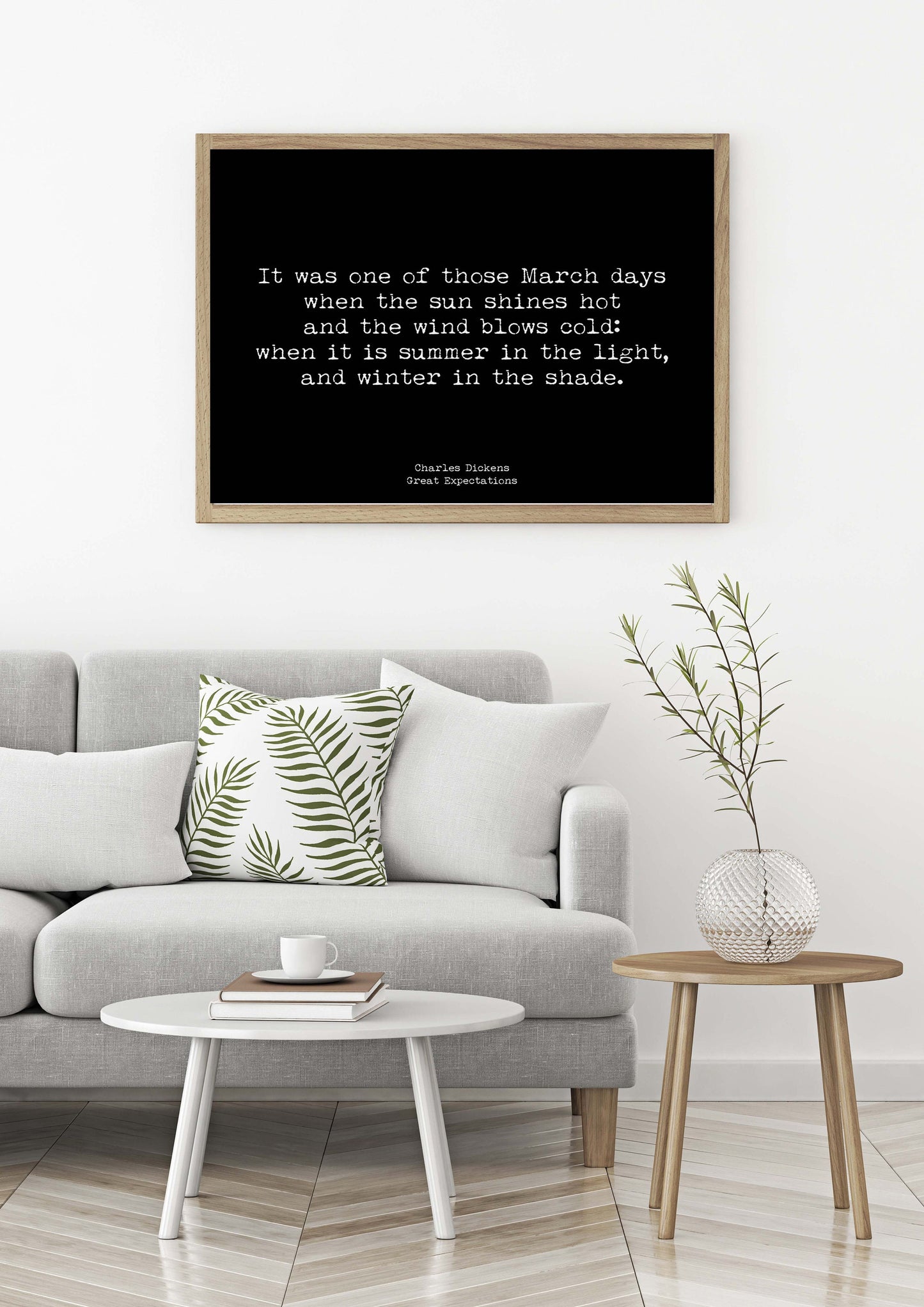 Charles Dickens Quote Print Wall Art from Great Expectations, Black & White unframed Art Print