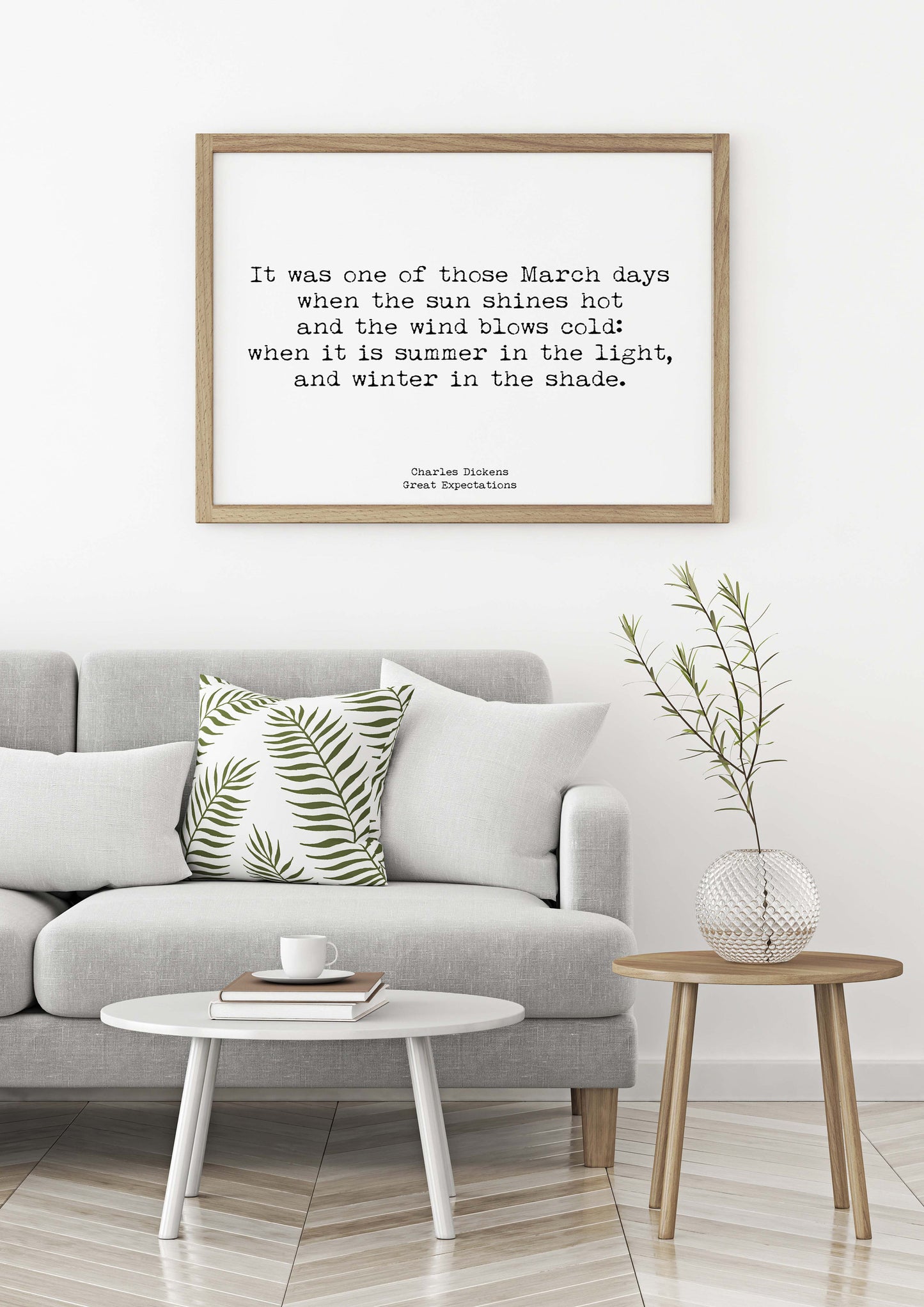 Charles Dickens Quote Print Wall Art from Great Expectations, Black & White unframed Art Print