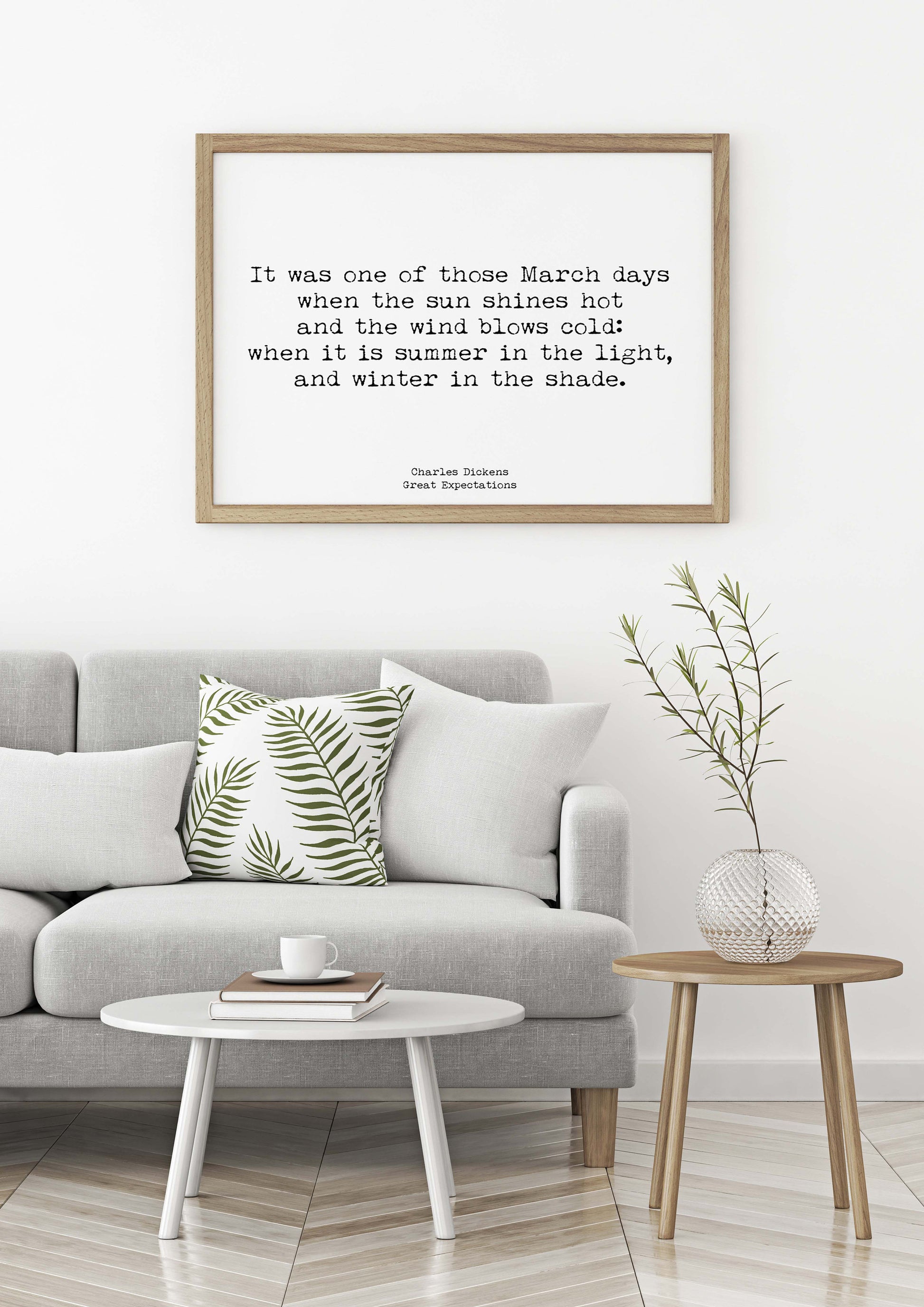 Charles Dickens Quote Print Wall Art from Great Expectations, Black & White unframed Art Print