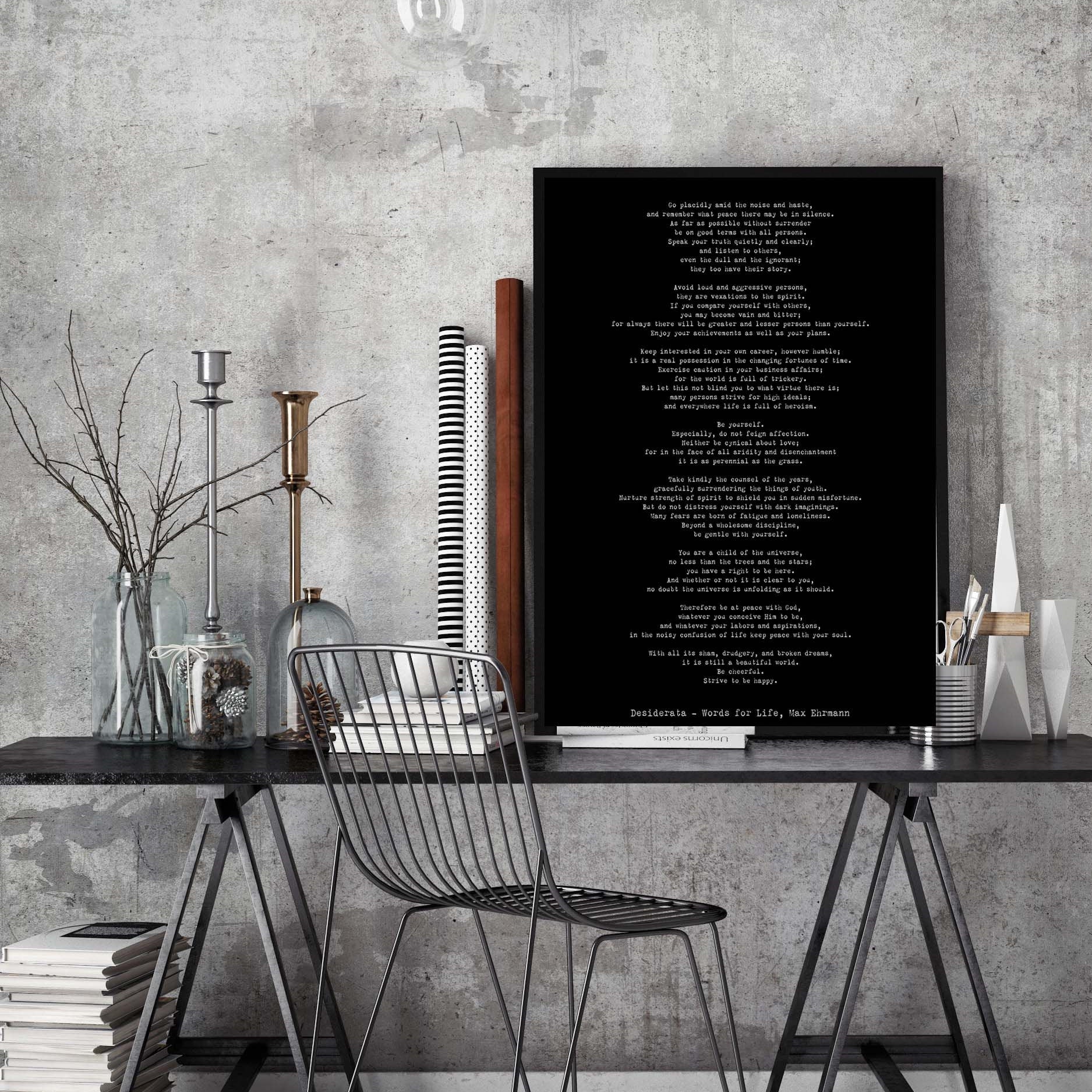 Desiderata Poem Large Print, Typewriter Style Wall Art