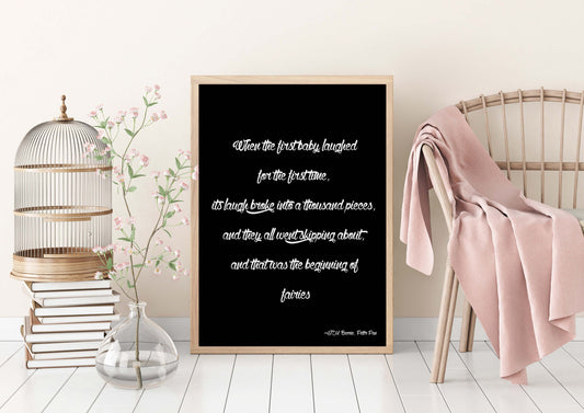 Peter Pan Quote Print J.M. Barrie Literary Wall Art Fairies Nursery Decor