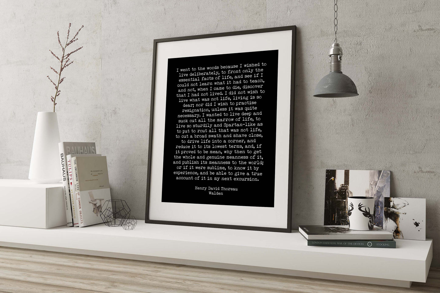Henry David Thoreau Walden Quote Art Print – Live Deliberately Literary Wall Art
