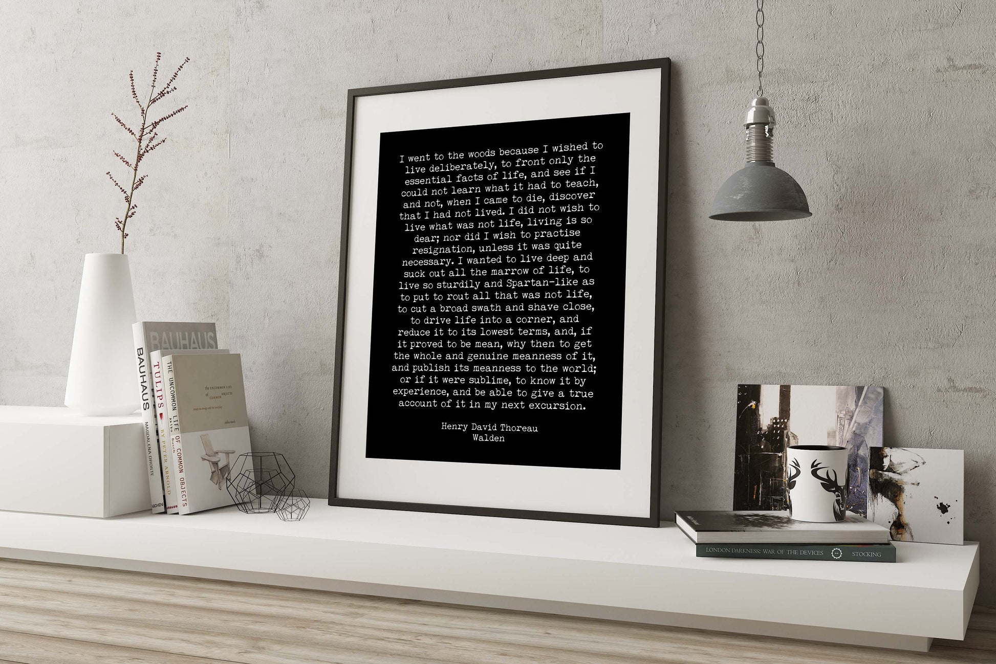 Henry David Thoreau Walden Quote Art Print – Live Deliberately Literary Wall Art