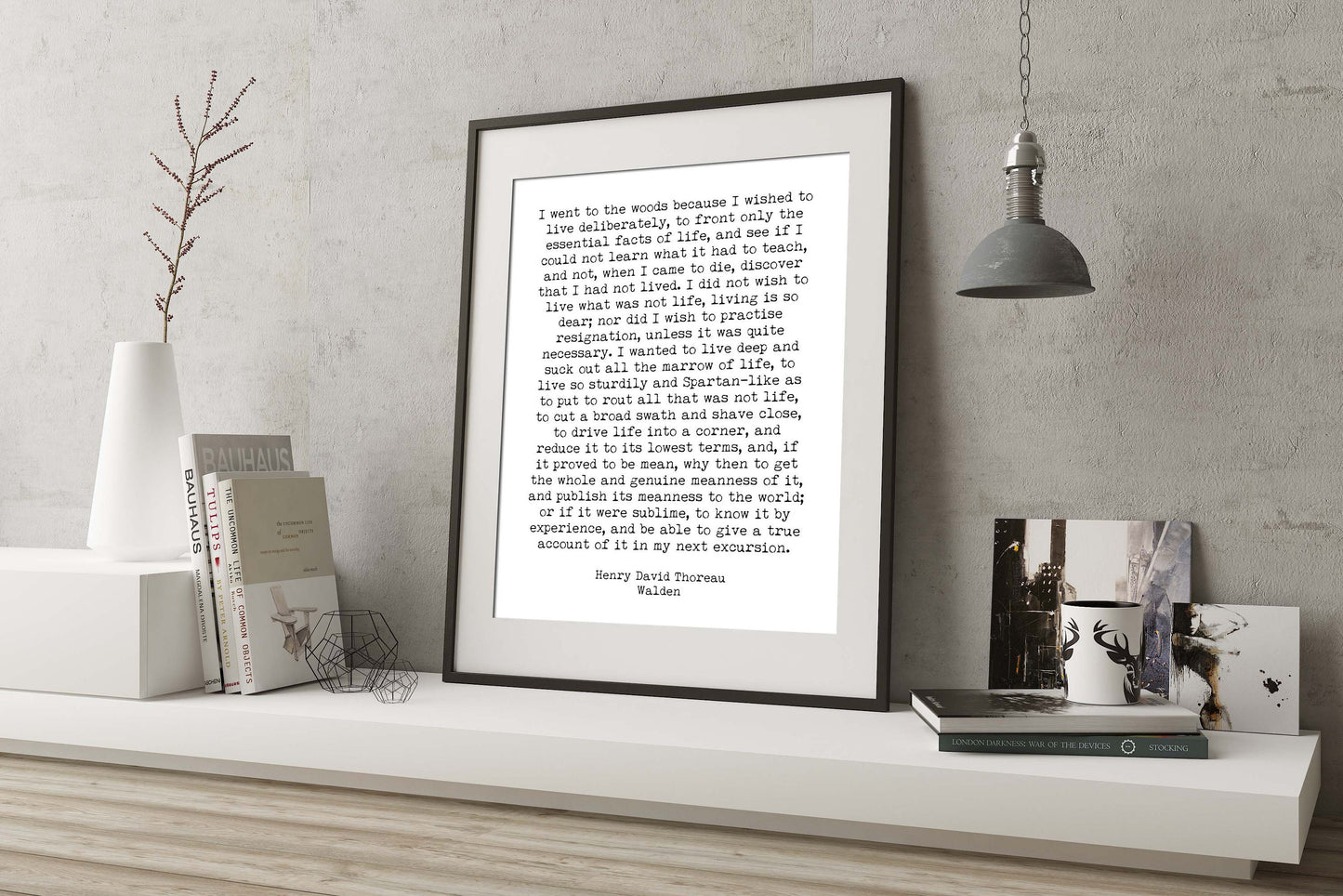 Henry David Thoreau Walden Quote Art Print – Live Deliberately Literary Wall Art