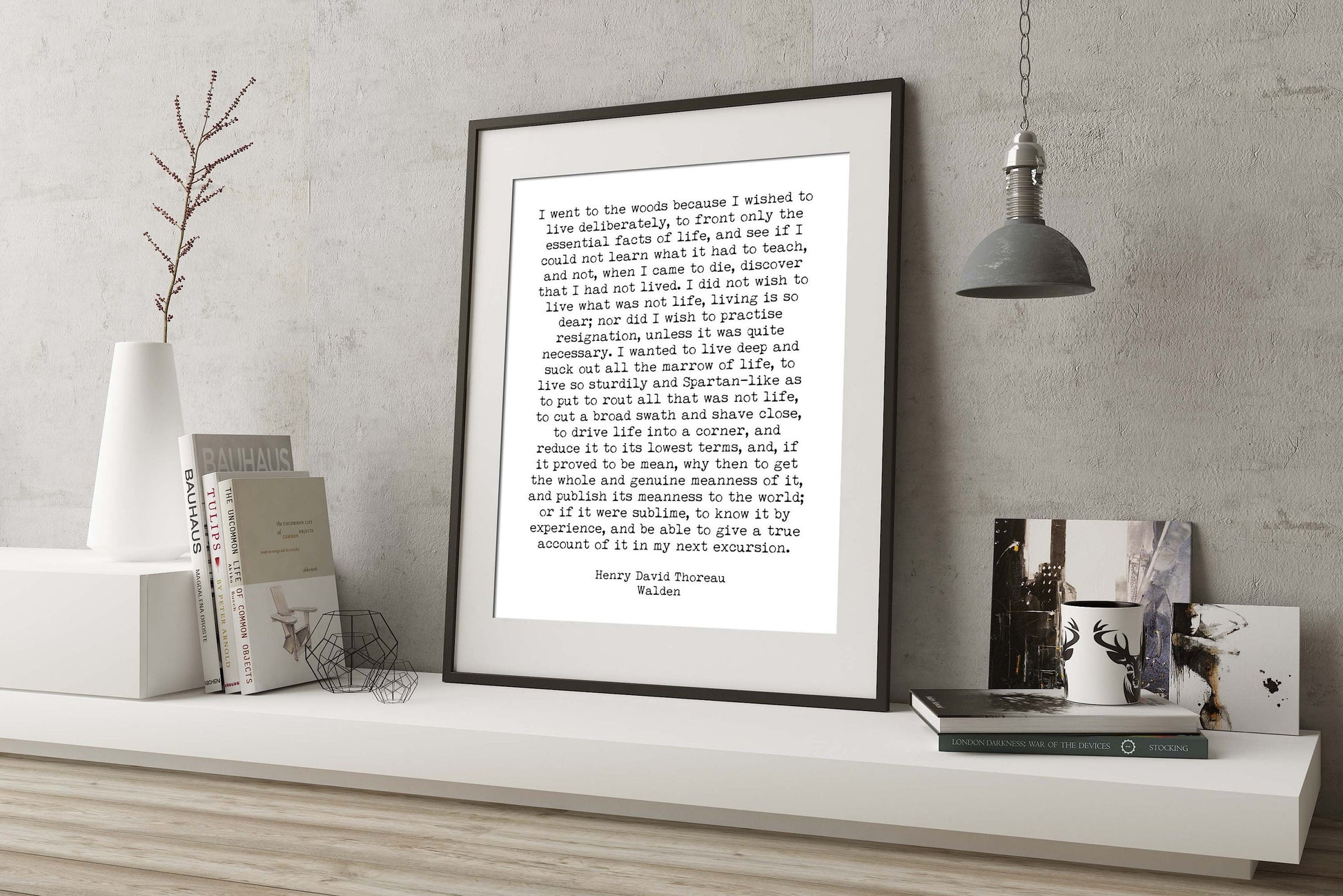 Henry David Thoreau Walden Quote Art Print – Live Deliberately Literary Wall Art