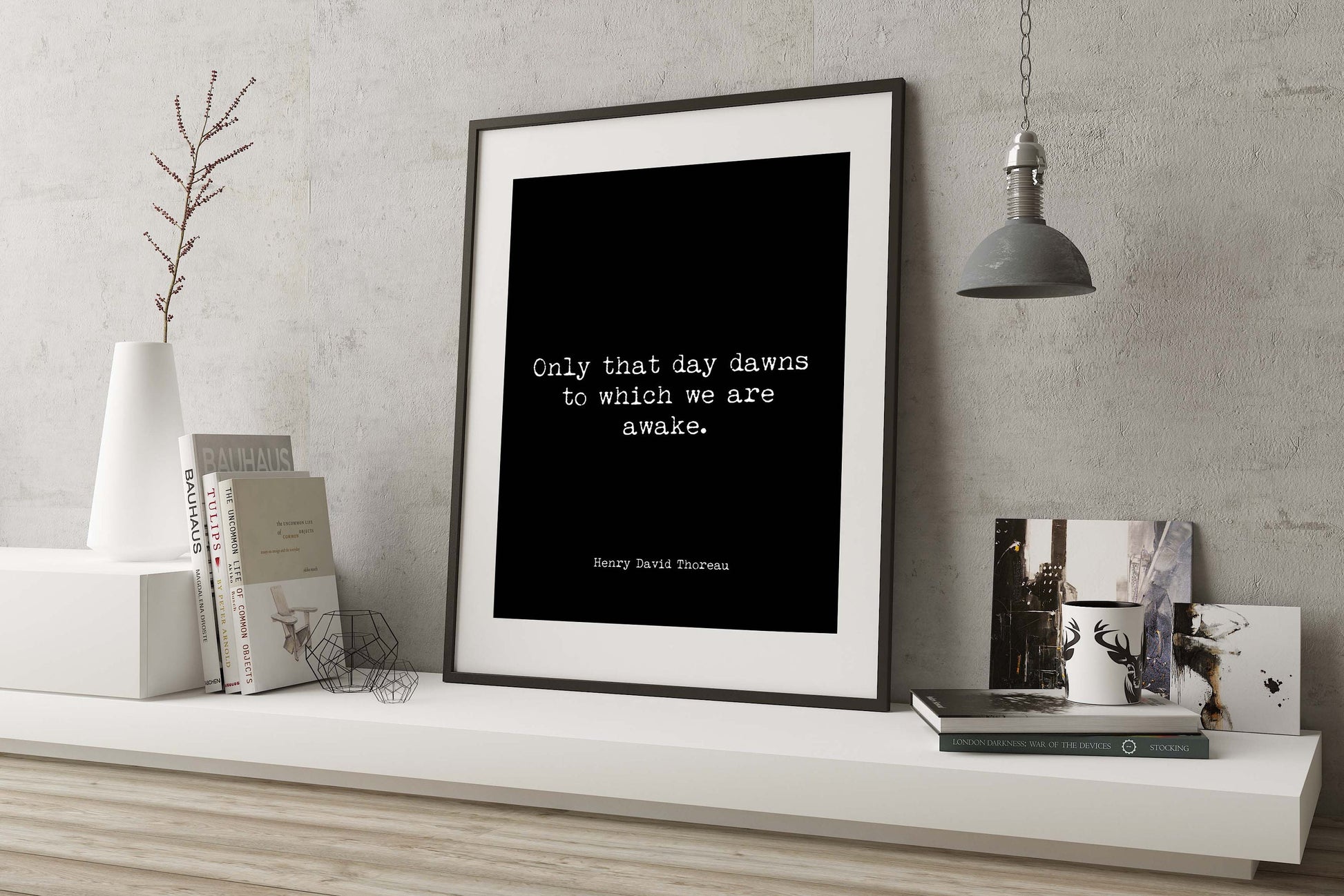 Thoreau Quote Inspirational Print, Only That Day Dawns Henry David Thoreau Unframed Typography Quote Print