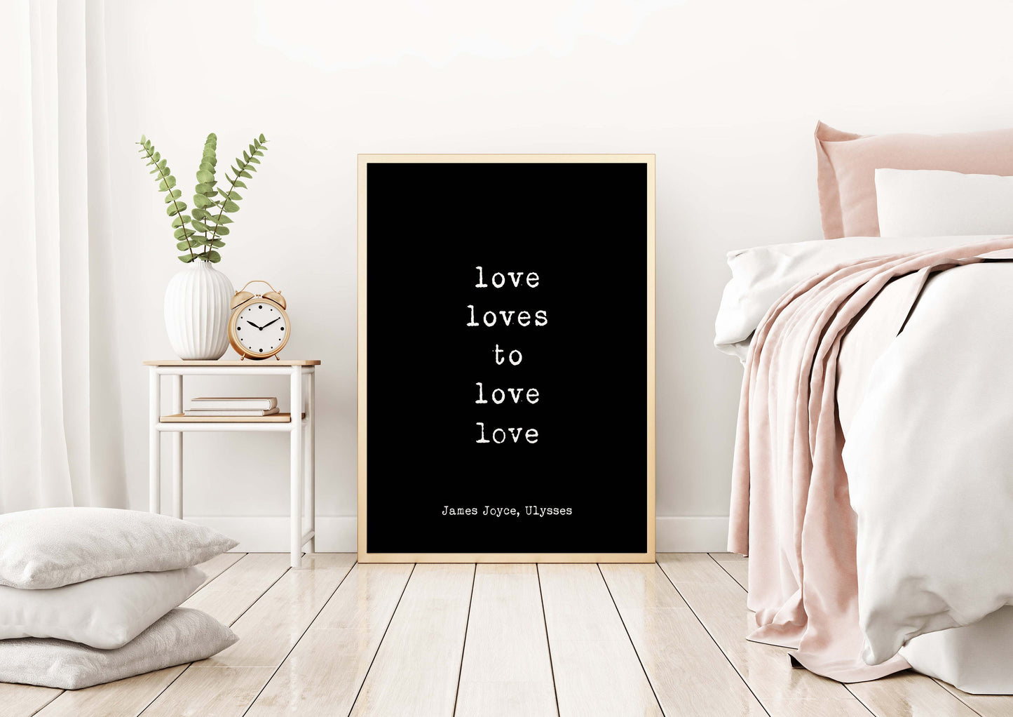 Love Loves to Love James Joyce Quote Wall Art Prints, Unframed Ulysses Wall Decor in Black and White