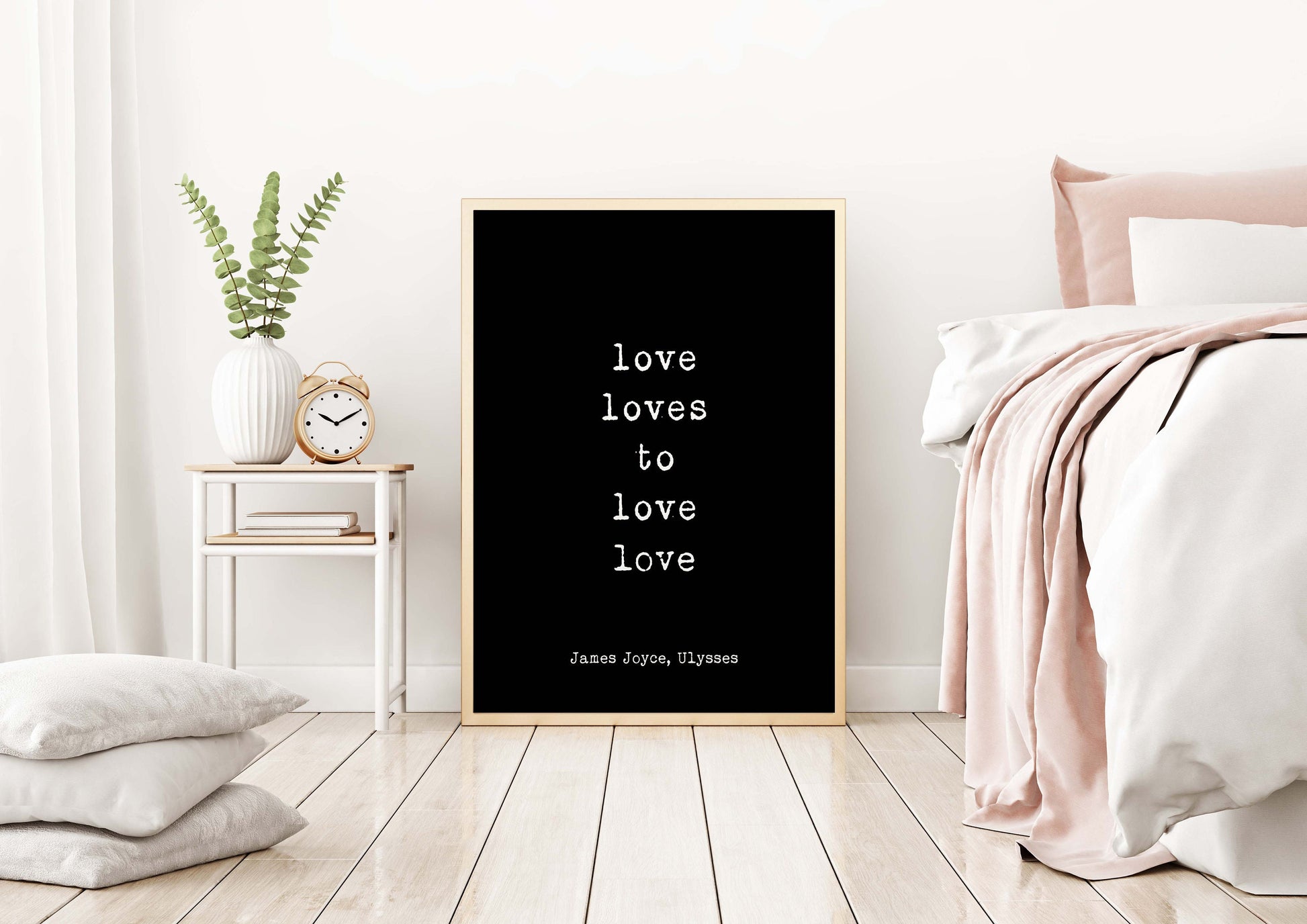 Love Loves to Love James Joyce Quote Wall Art Prints, Unframed Ulysses Wall Decor in Black and White